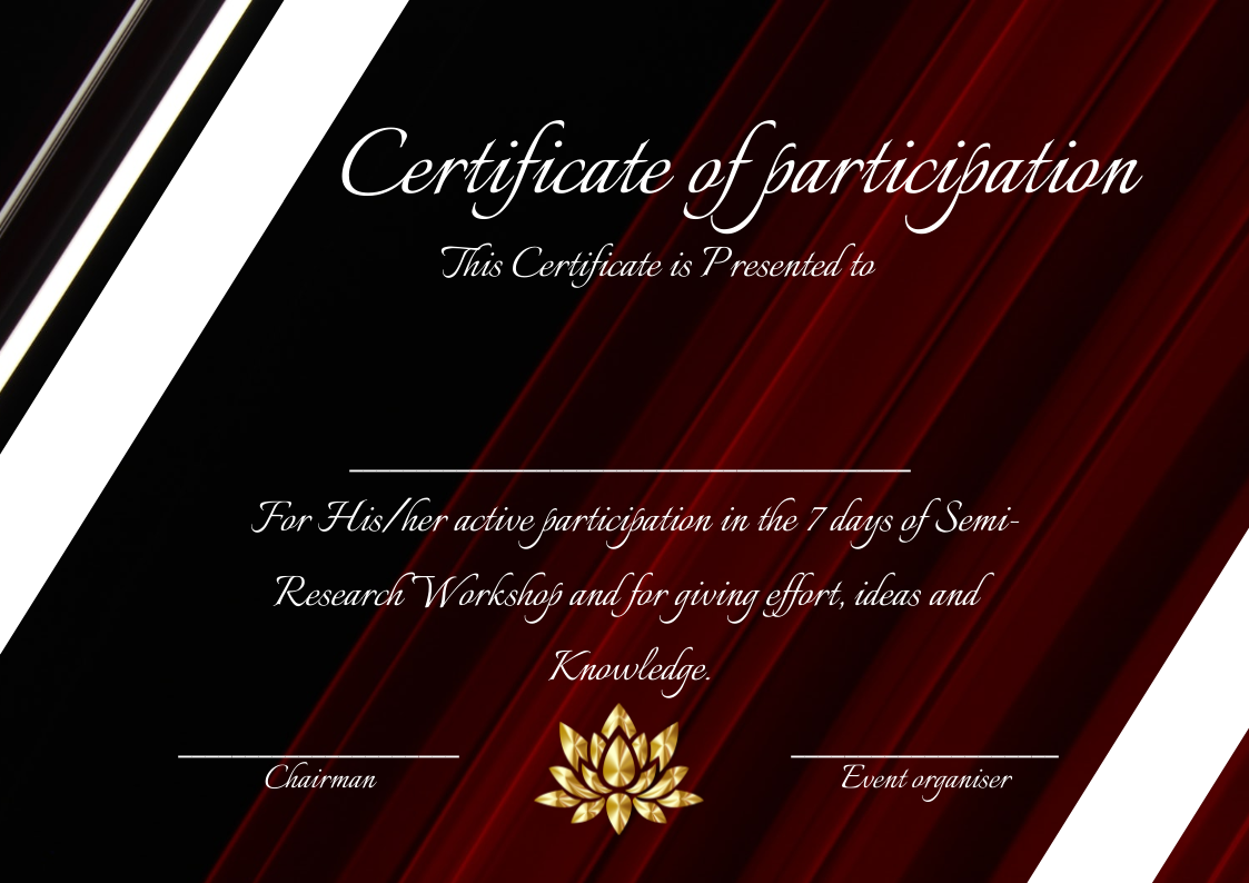 Certificate of participation in Certificate Inspiration by Sreyashi Adhikary