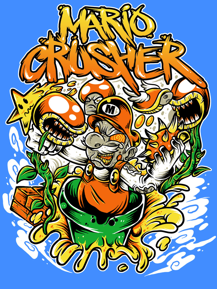 mario crusher by Aldrin mario crusher in T-Shirt Design Inspiration by Aldrin