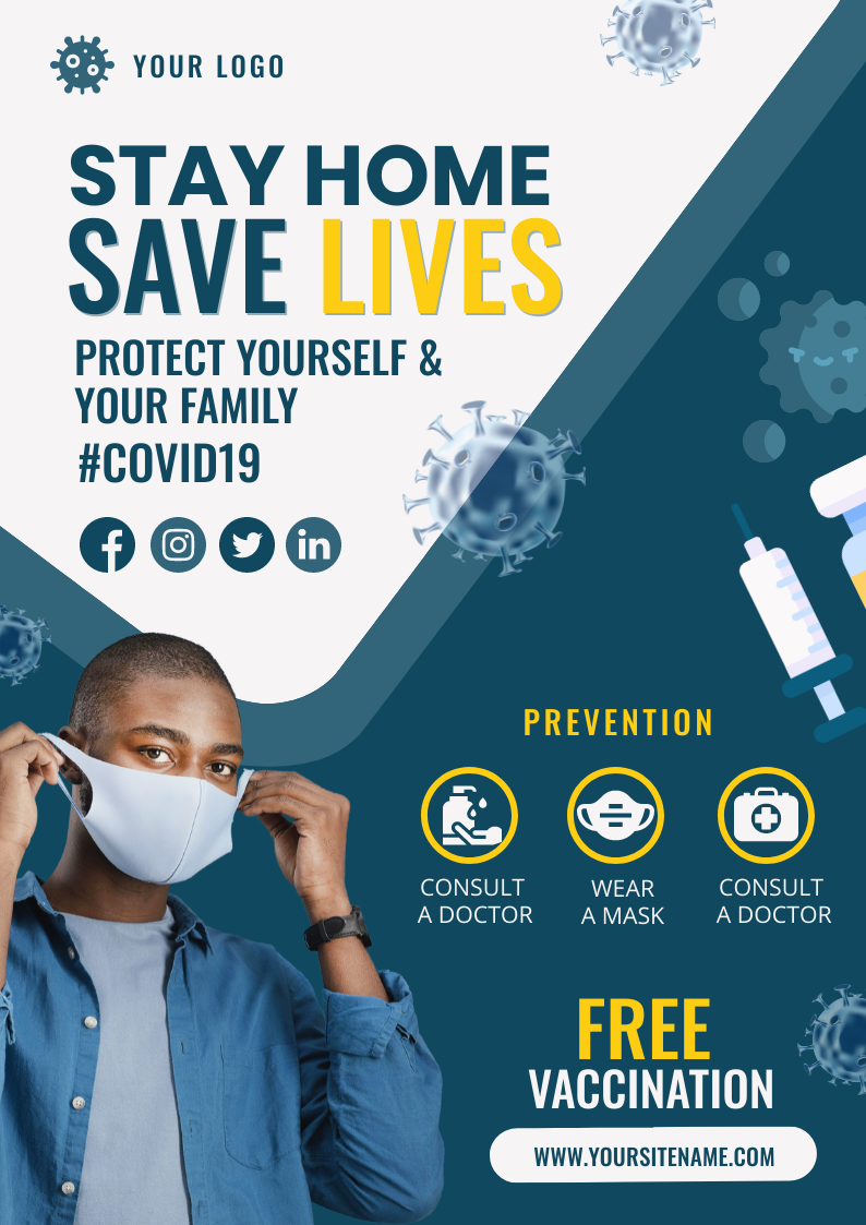 Stay Home Save Lives COVID Flyer by Graphinir Stay Home Save Lives COVID Flyer in Print flyer design Inspiration by Graphinir
