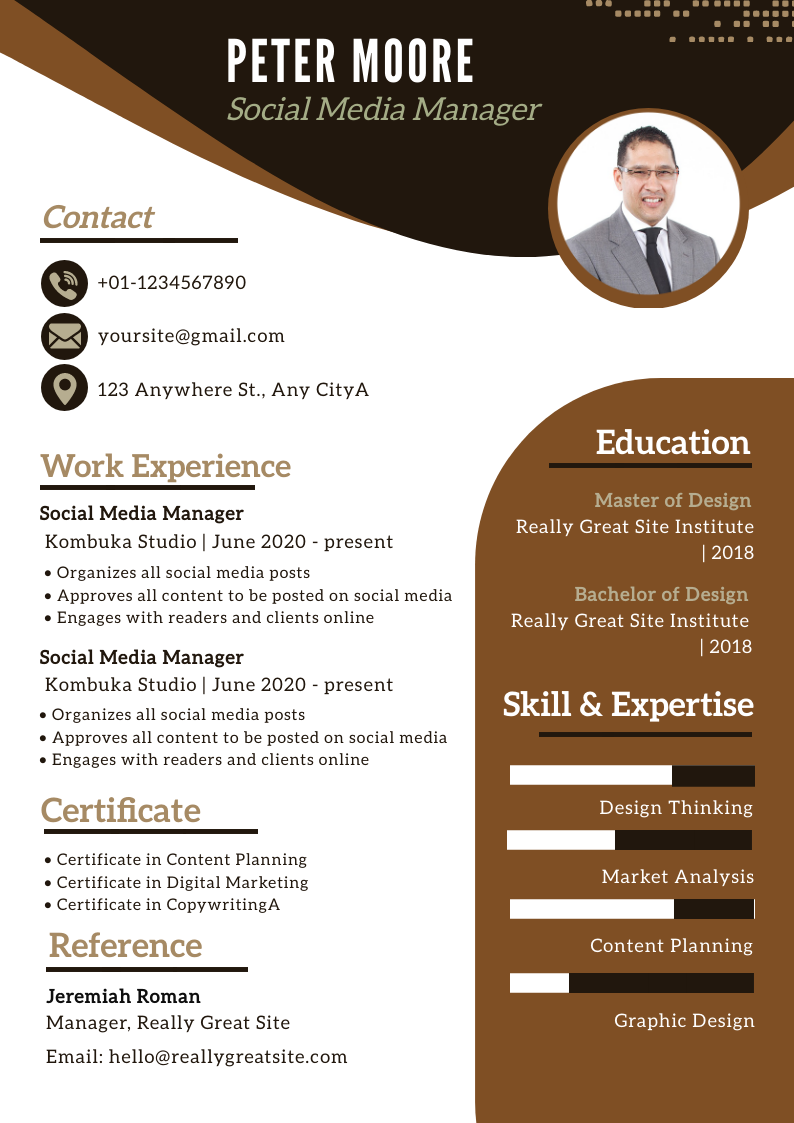 Social Media Manager Resume by Graphinir Social Media Manager Resume in Resume Design Inspiration by Graphinir
