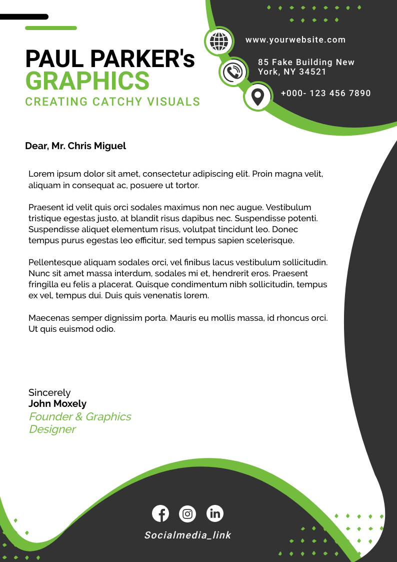 Graphic Design Studio Letterhead Design by Graphinir Graphic Design Studio Letterhead Design in Letterhead Design Inspiration by Graphinir