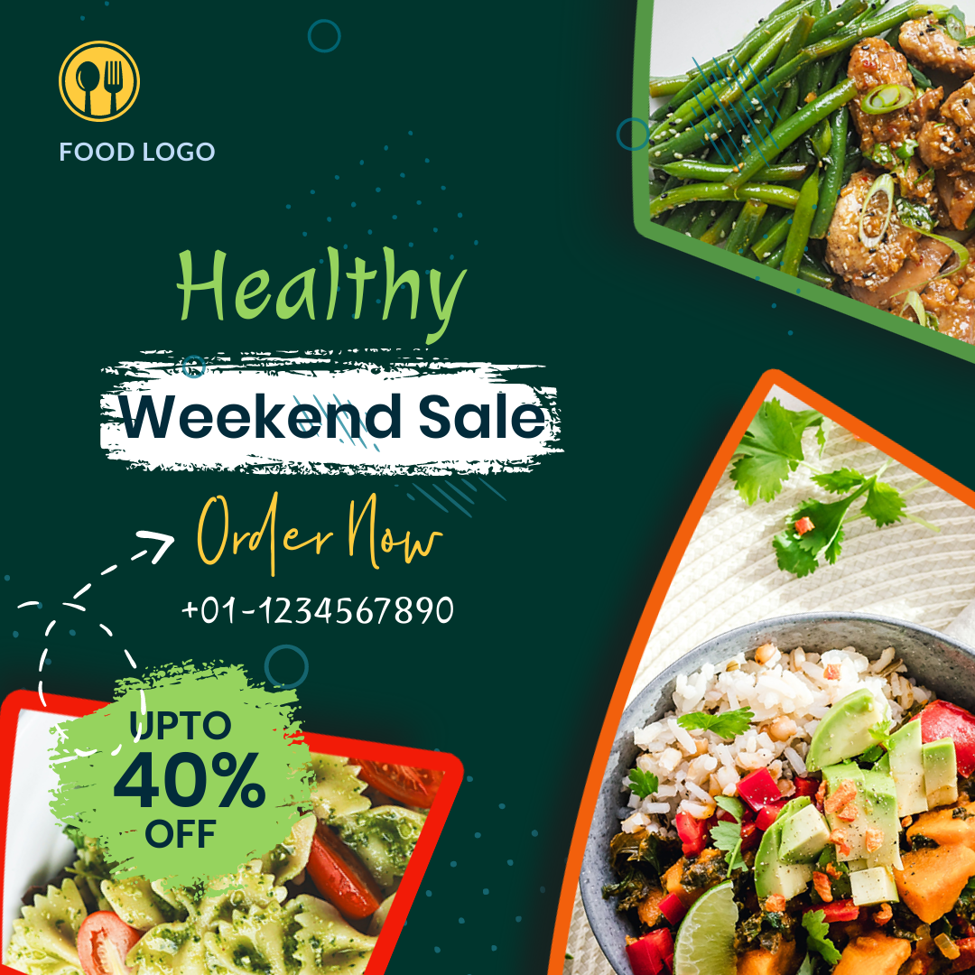 Food Weekend Sale IG Ad in Instagram Ad Inspiration by Graphinir