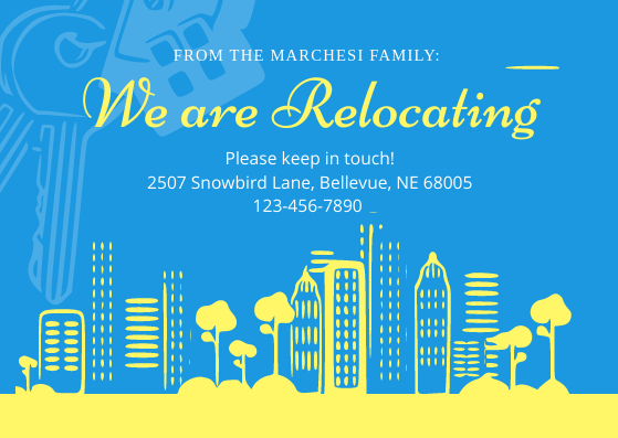 Relocating Change Of Address Card in Card Inspiration by Graphinir