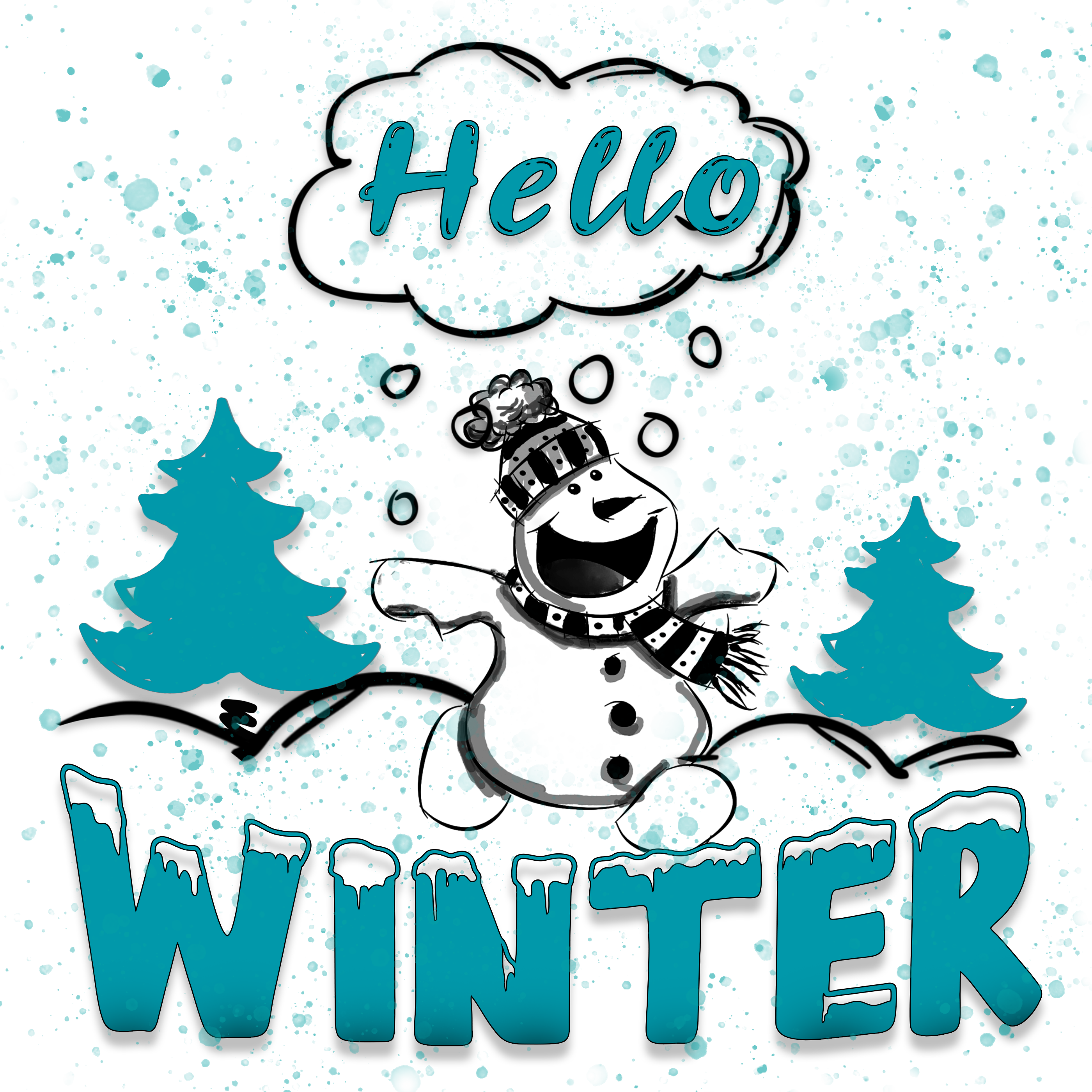 Hello Winter in Doodle Art Inspiration by Graphinir