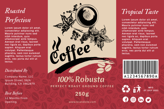 Coffee Brand Label by Graphinir Coffee Brand Label in Product Label Inspiration by Graphinir