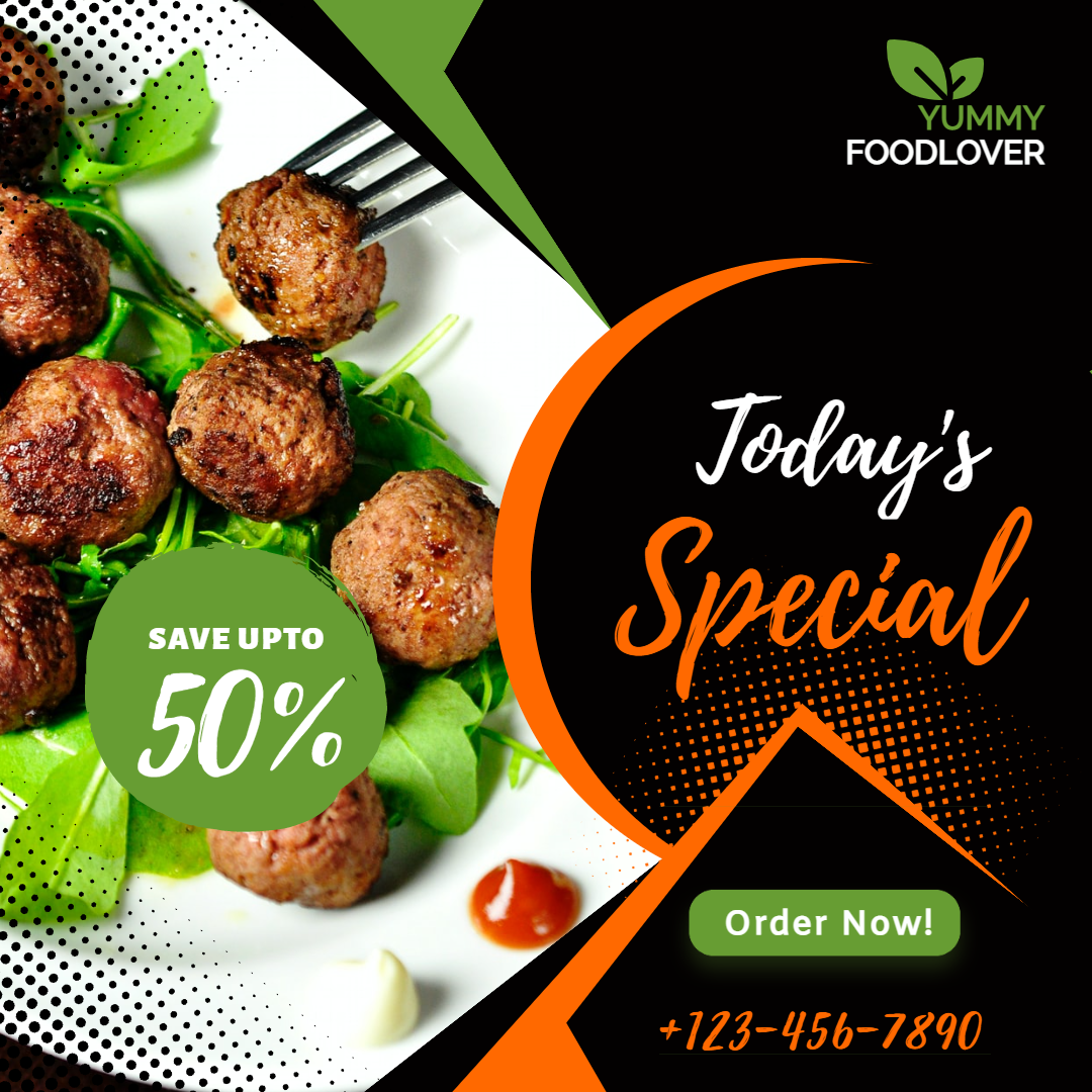 LOVE FOR FOOD- Food lover's Today's Special by Graphinir LOVE FOR FOOD- Food lover's Today's Special in Instagram Post Design Inspiration by Graphinir