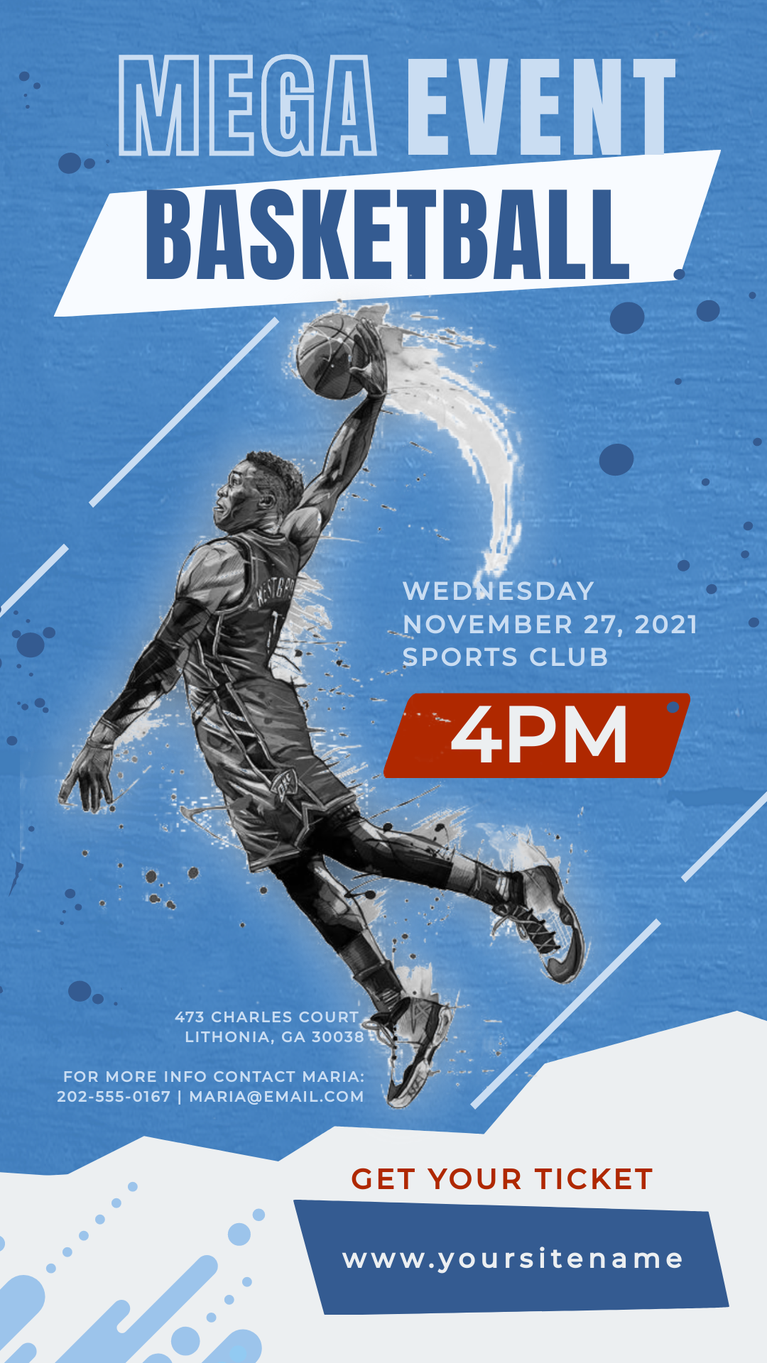 Basketball Event IG Story in Instagram Story Inspiration by Graphinir