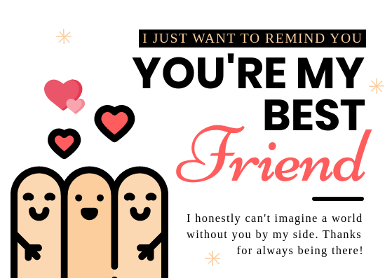Best Friend Reminder Card by Graphinir Best Friend Reminder Card in Card Inspiration by Graphinir