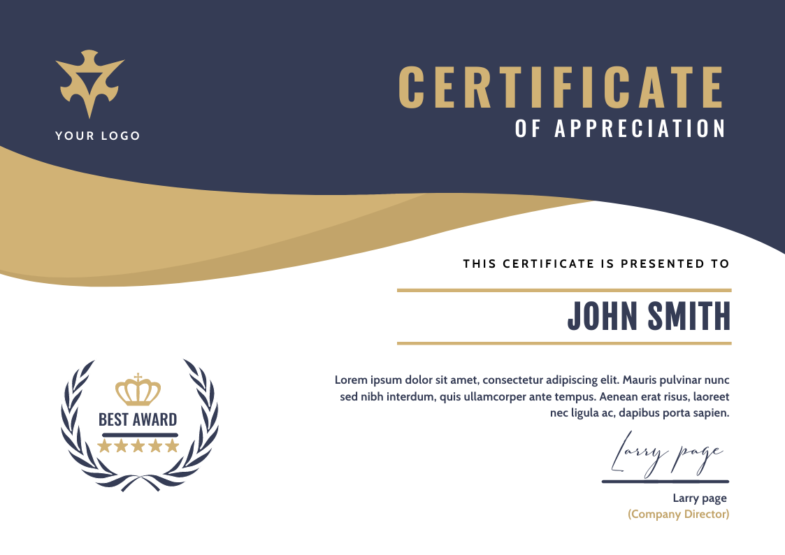 Corporate Certificate Of Appreciation in Certificate Inspiration by Graphinir