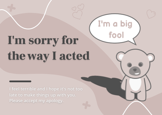 Accept My Apology Card by Graphinir Accept My Apology Card in Card Inspiration by Graphinir