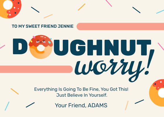 Doughnut Worry Good Luck Card in Card Inspiration by Graphinir