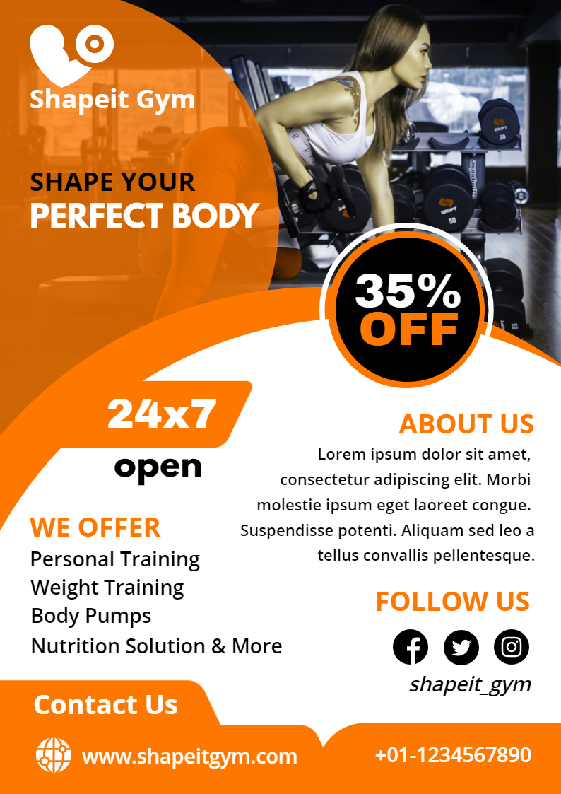Shape Your Perfect Body by Graphinir Shape Your Perfect Body in Print flyer design Inspiration by Graphinir