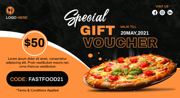 Speccial Food Gift Voucher in Gift cards Inspiration by Graphinir