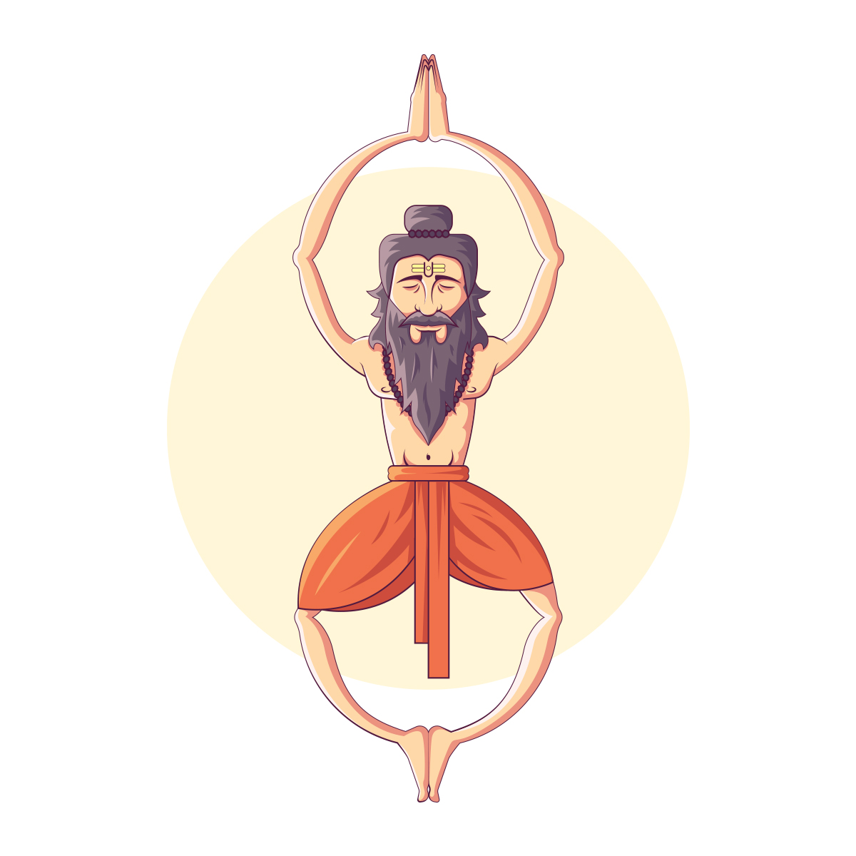 Yoga Guru in Character & Mascot design Inspiration by Zedi