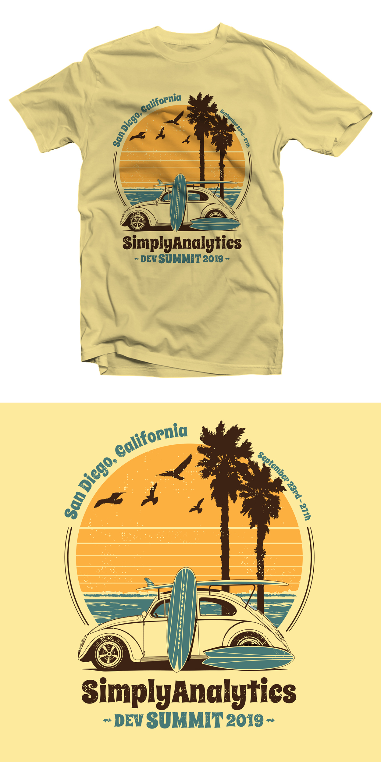 beach retro style tees in T-Shirt Design Inspiration by Pedagingplastik