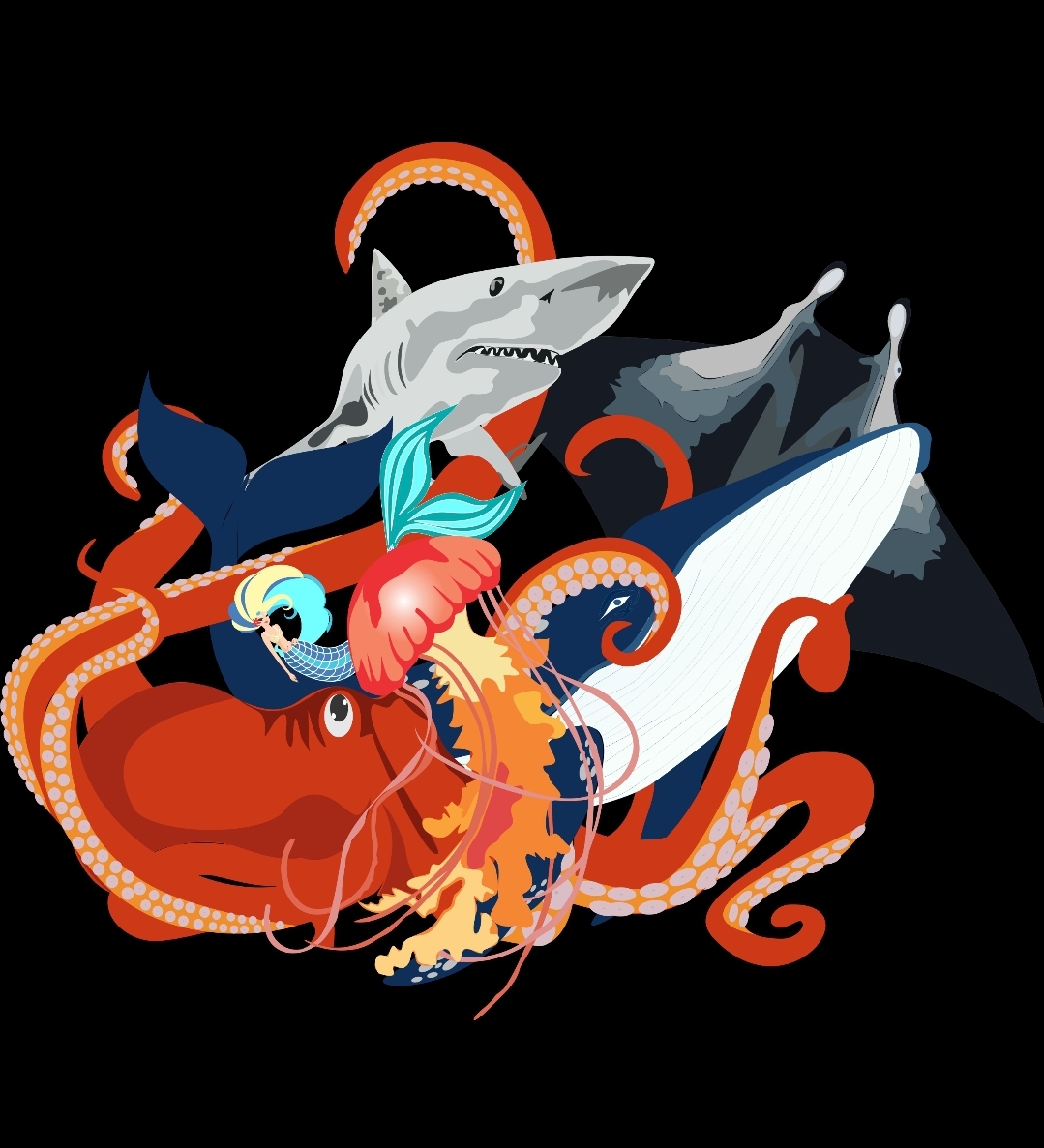 Mix-Art Sea Creatures By Aishath Arif 275308 - Designhill