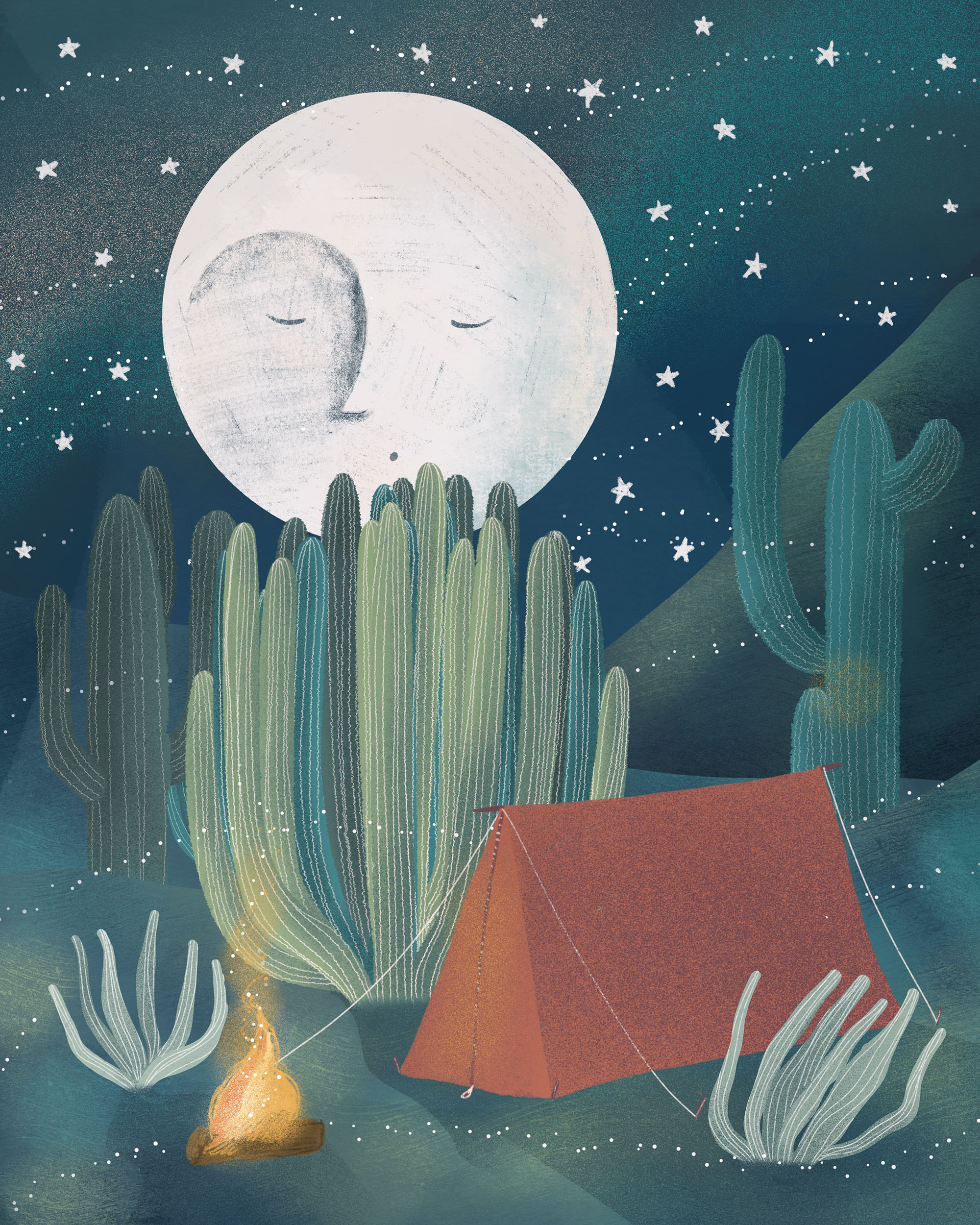 Desert Camping Adventure by Becky Thorns Desert Camping Adventure in Illustration and Graphics Inspiration by Becky Thorns
