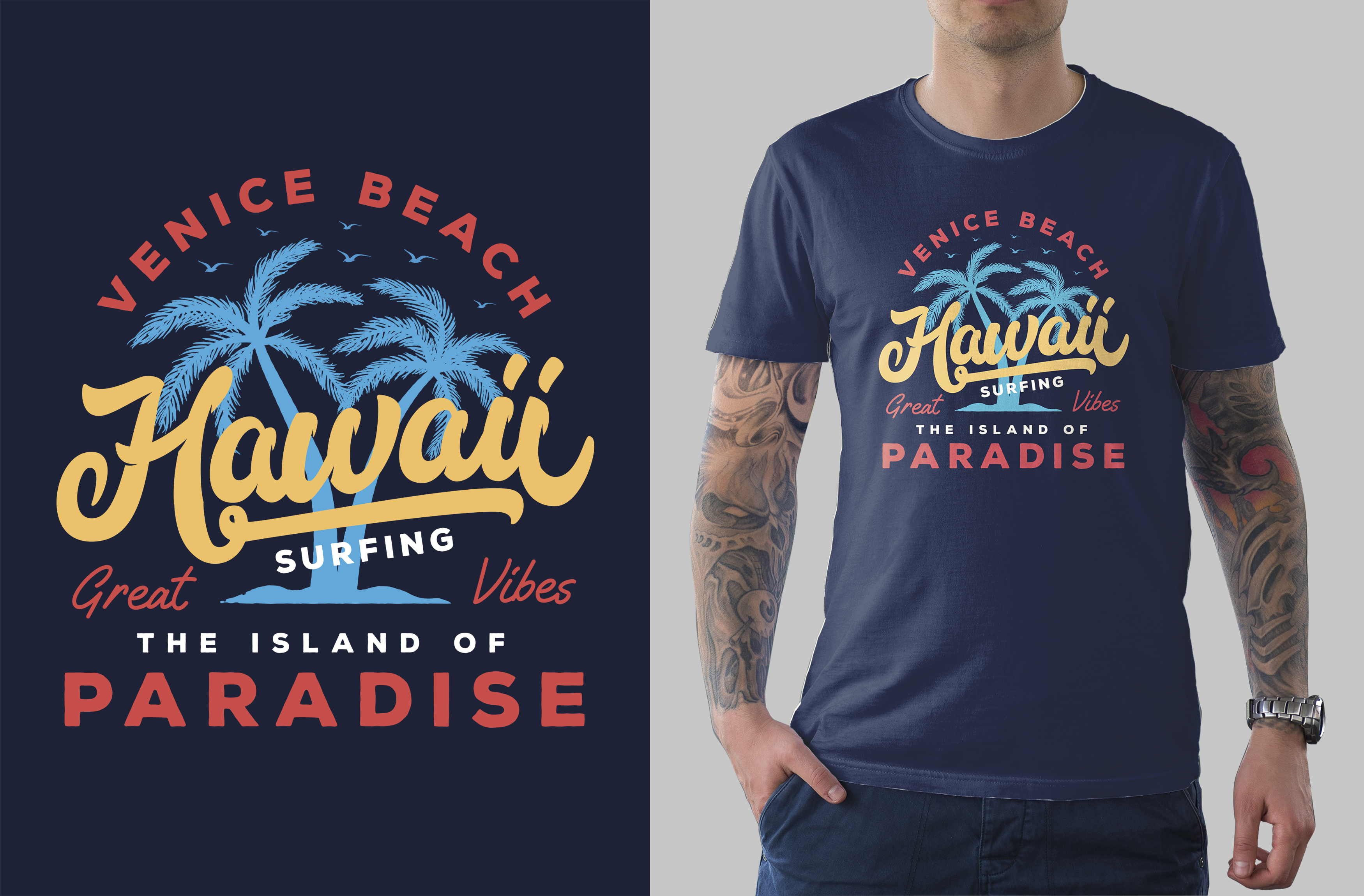 Hawaii beach by Syifa5610 Hawaii beach in T-Shirt Design Inspiration by Syifa5610