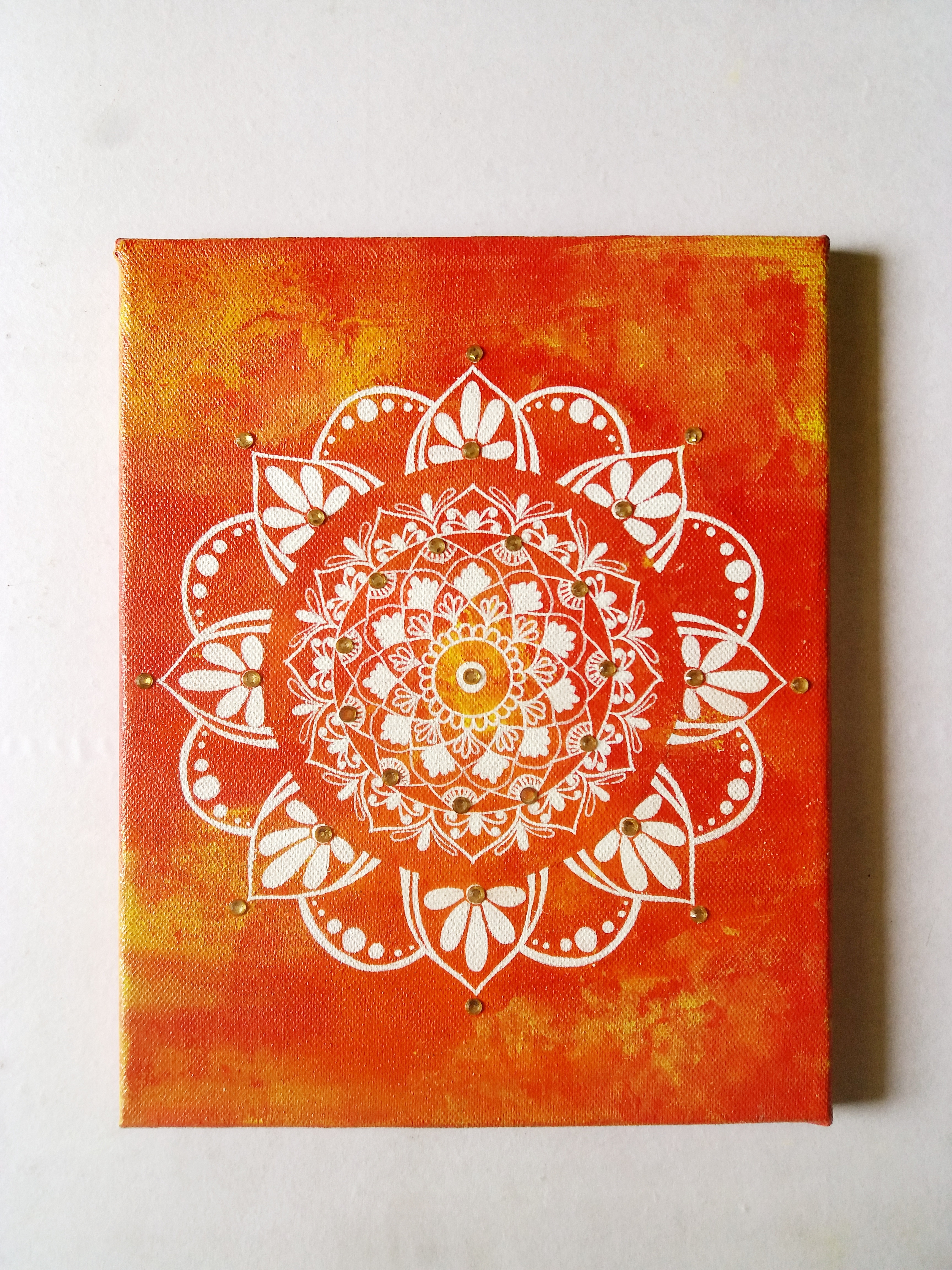 Mandala handpainted on 8