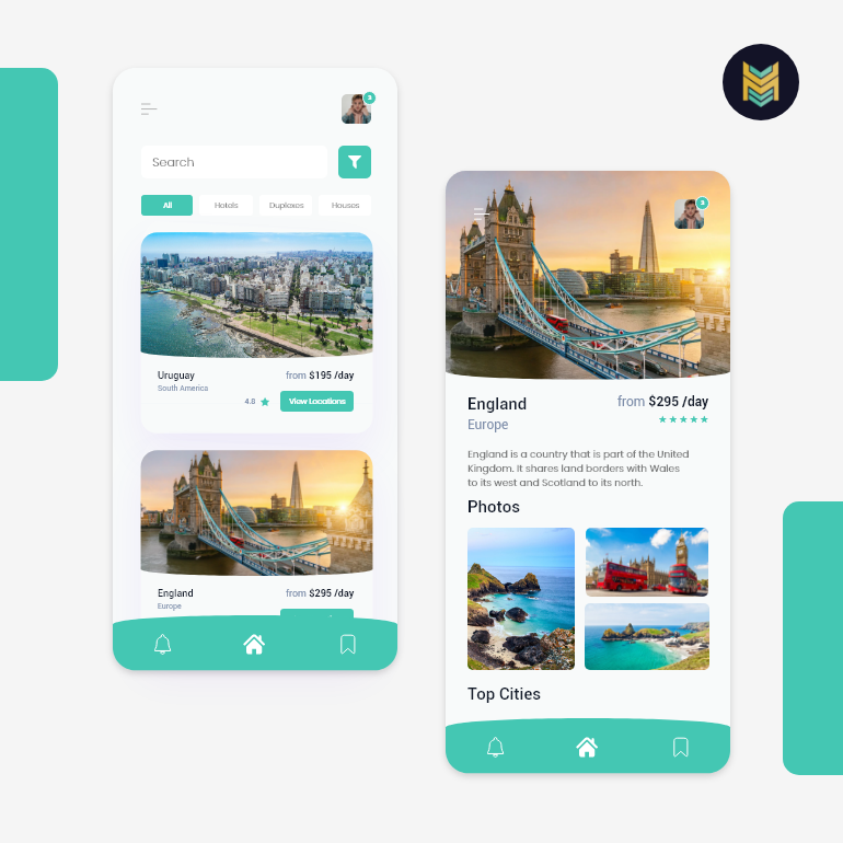 Travel App UI Design Concept. By Usaydmanning 305154 - Designhill