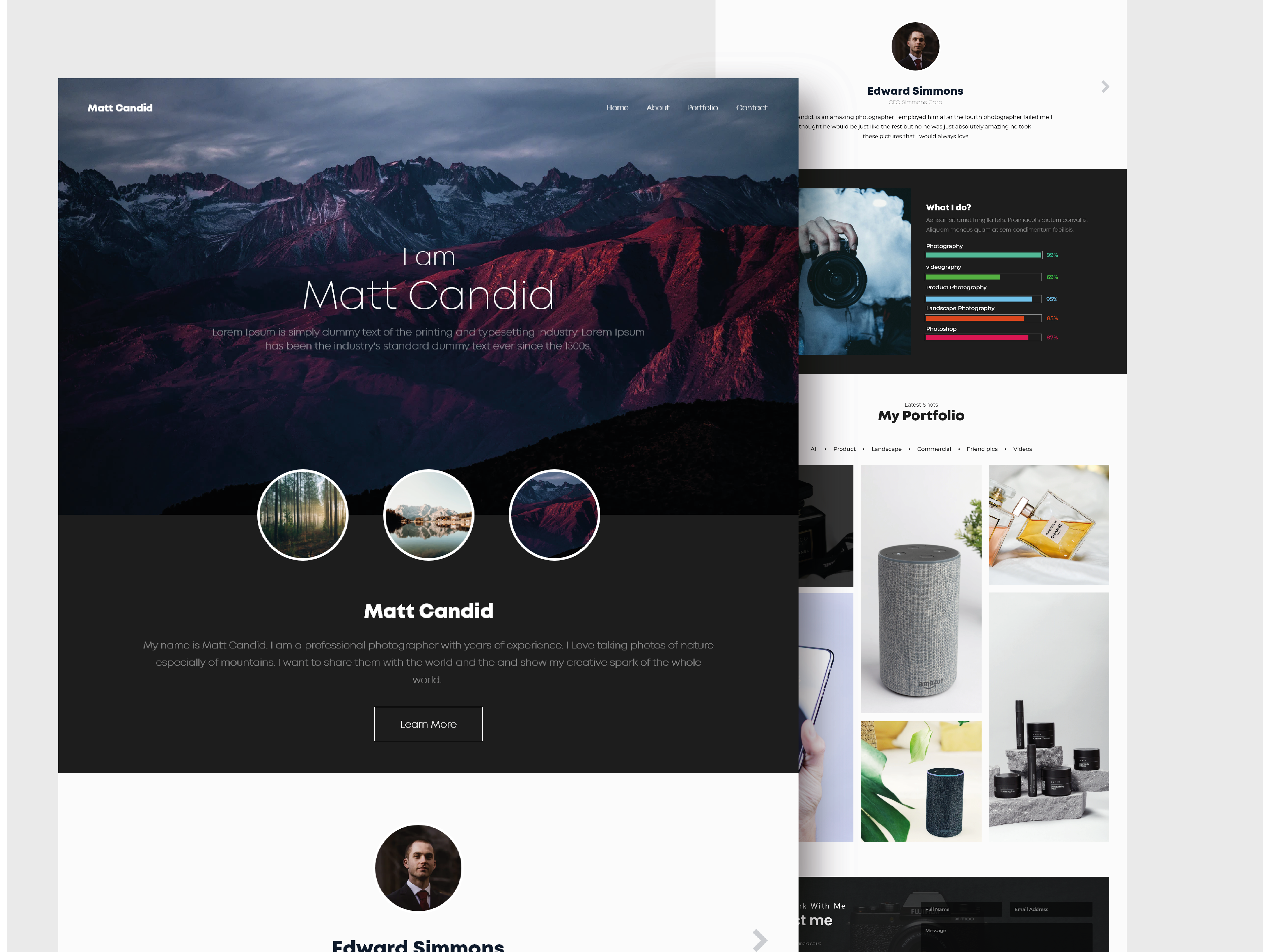 Matt Candid Photographer Portfolio Website Design By Usaydmanning Designhill
