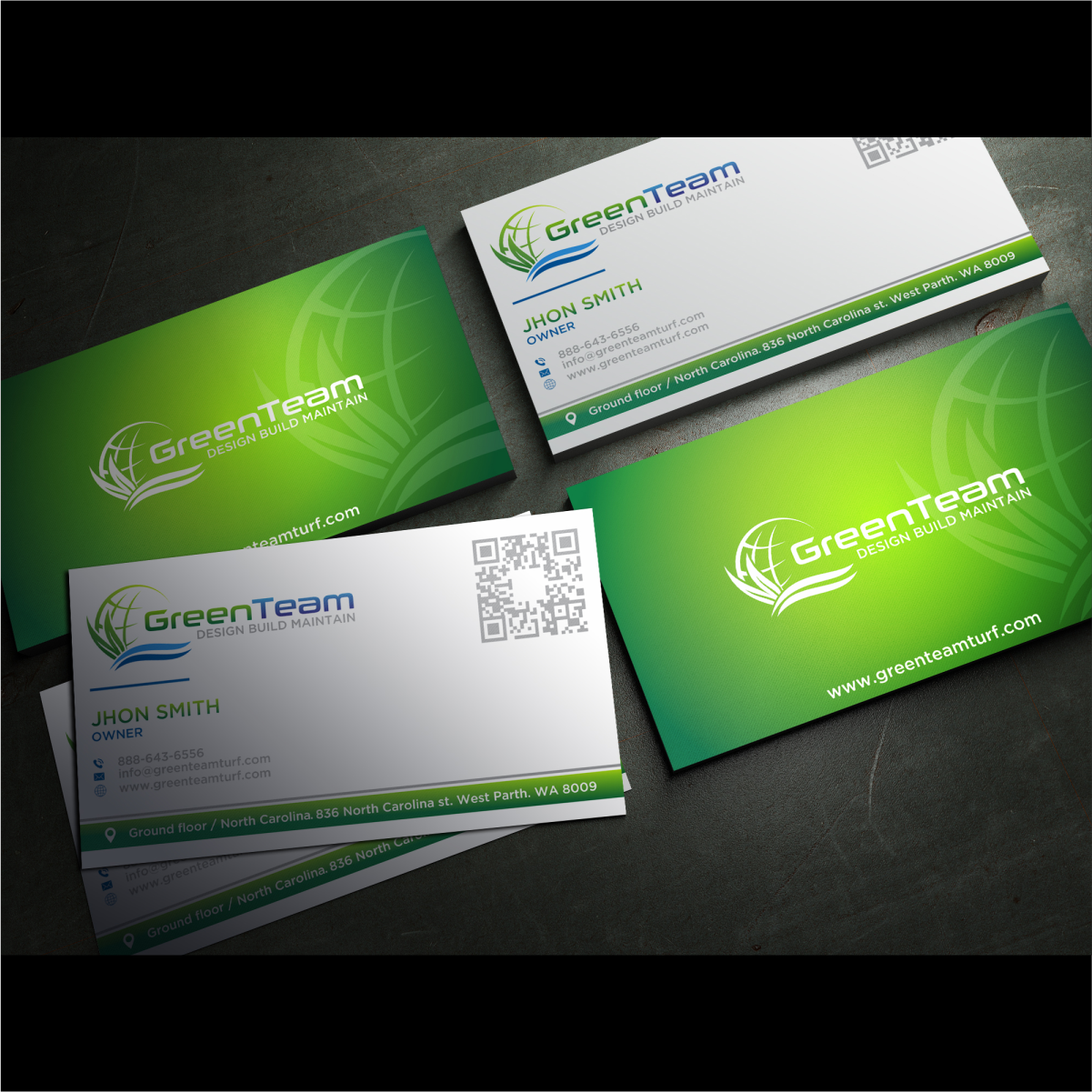 greenteam design build maintain. business card. thanks by Roseminy_ greenteam design build maintain. business card. thanks in Business Card Design Inspiration by Roseminy_