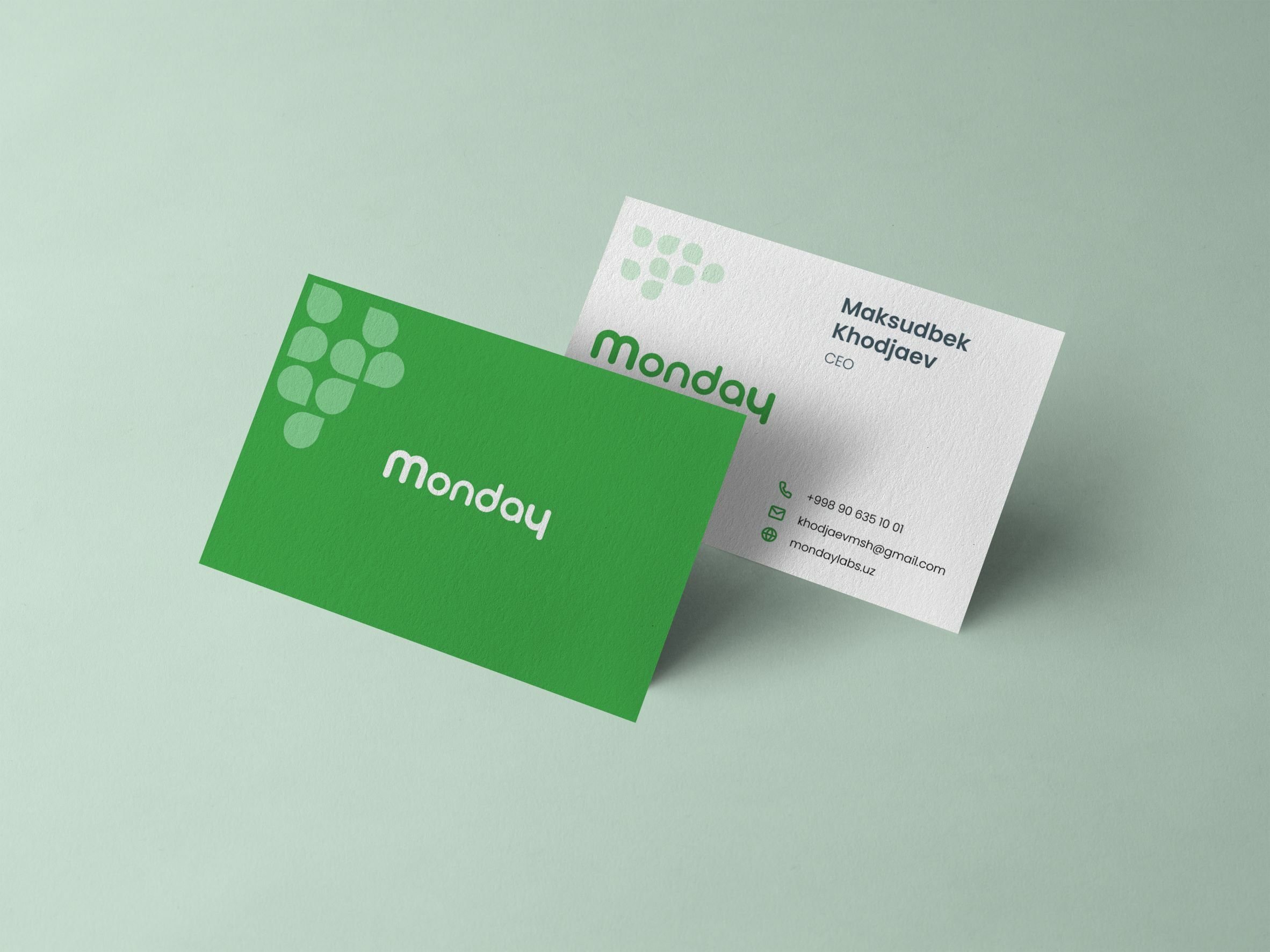 Business Card Design for Monday in Business Card Design Inspiration by Fotimabonu Kurbonova