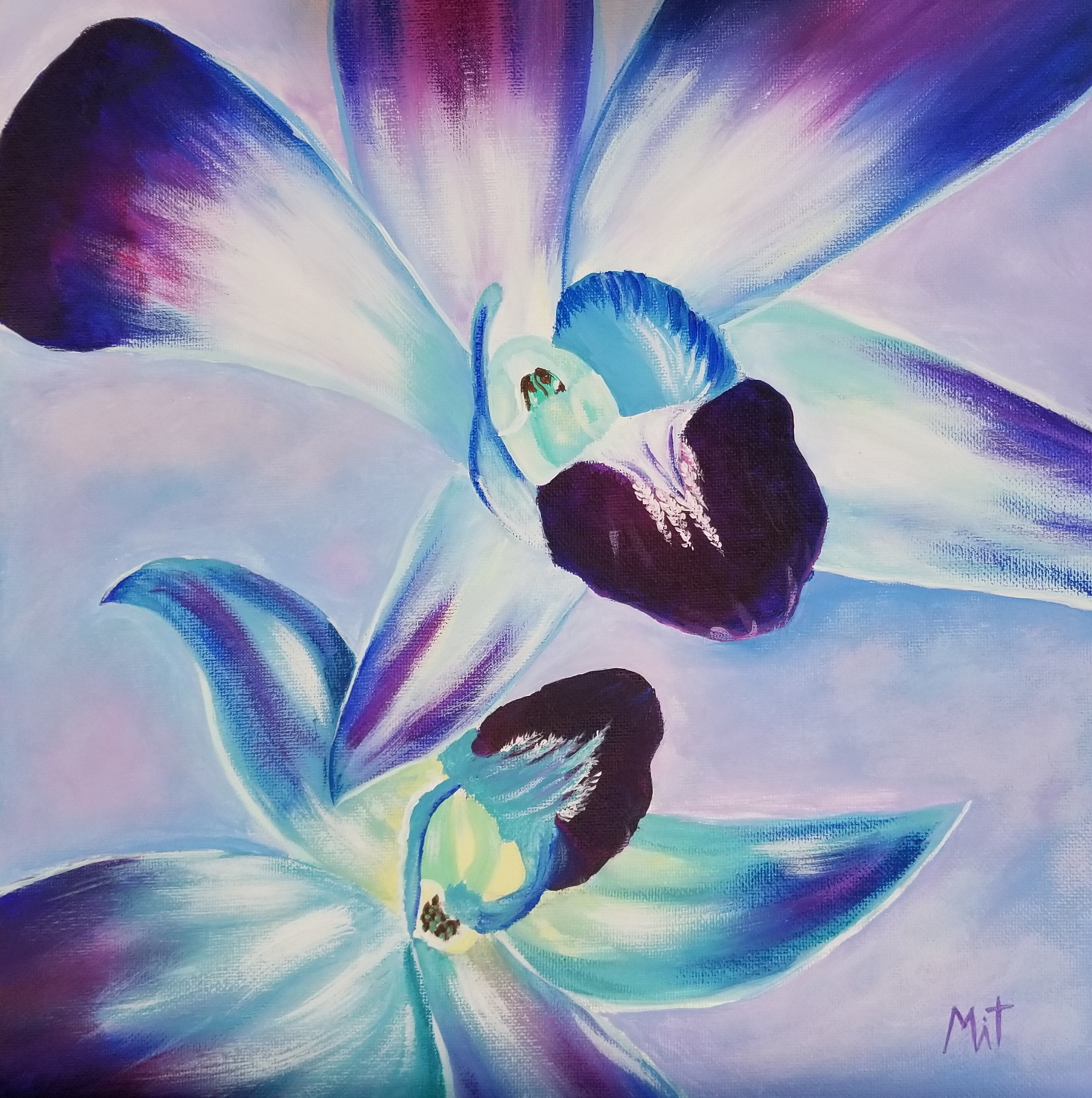Orchid Flower Painting by Mittalpatel1498 Orchid Flower Painting in Bag & Tote Design Inspiration by Mittalpatel1498