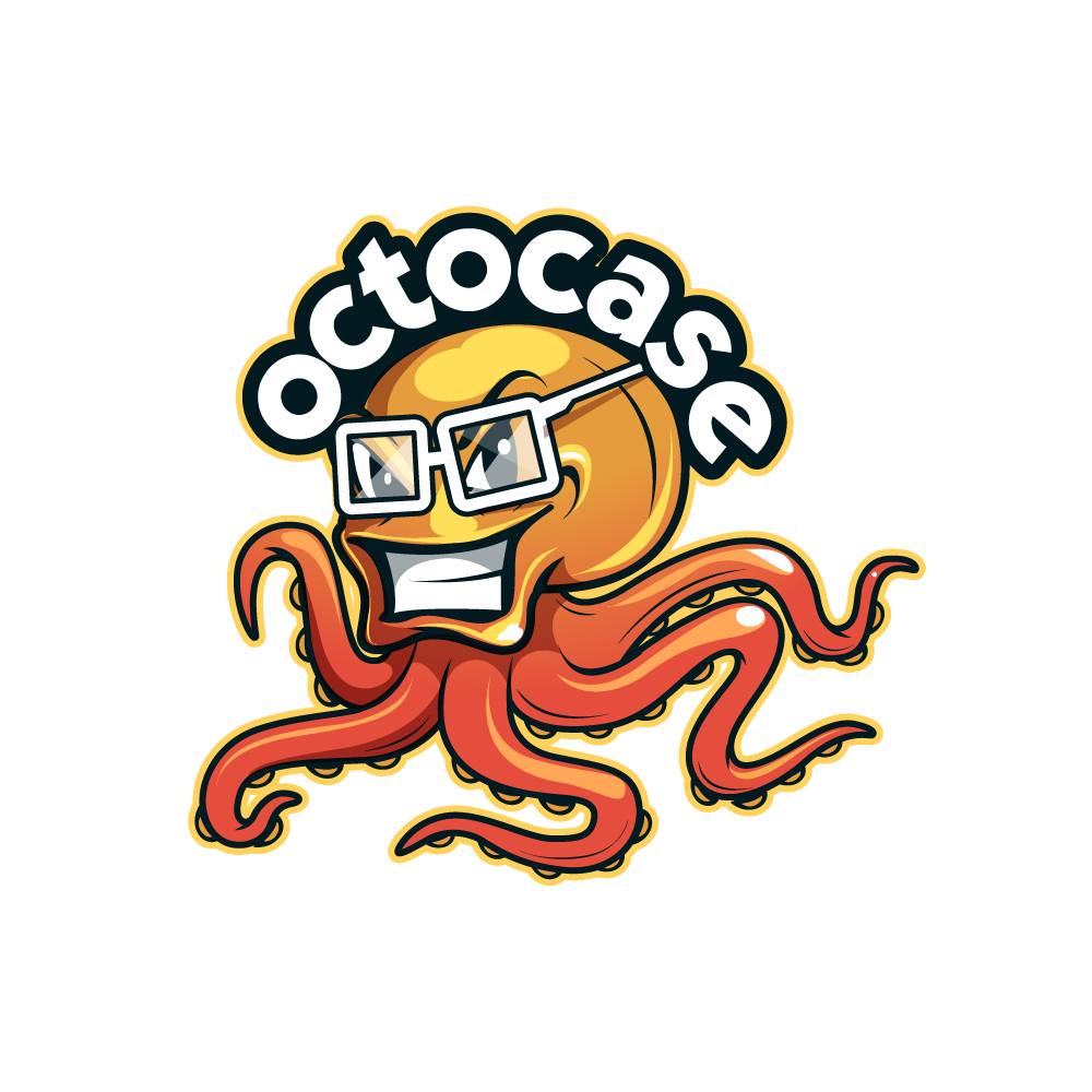 Octocase Mascot in Character & Mascot design Inspiration by Ugd Solution