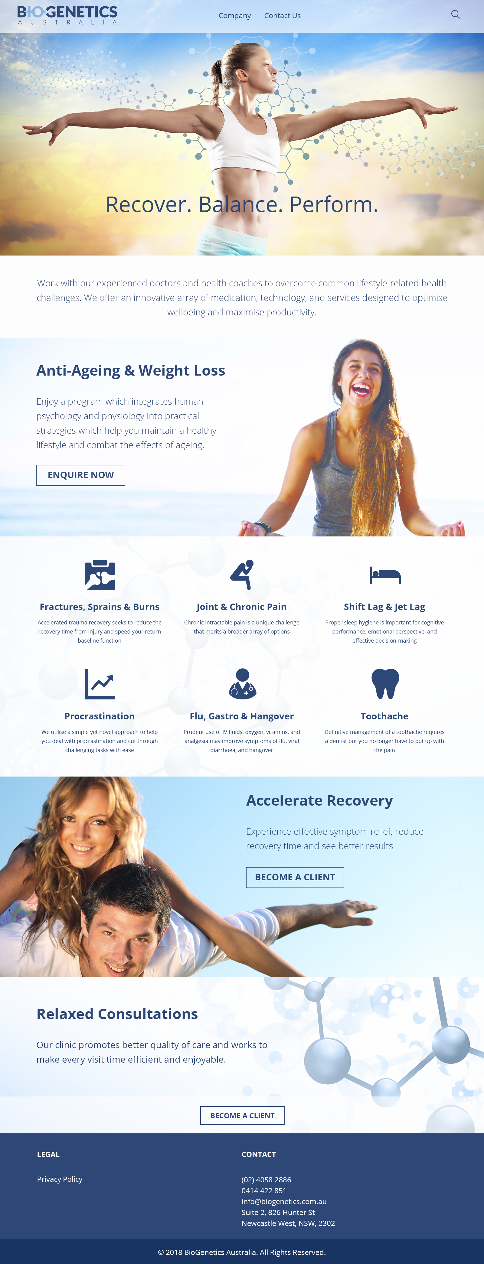 Biogenetics landing page design in Landing page design Inspiration by Kseniya1986naydonova