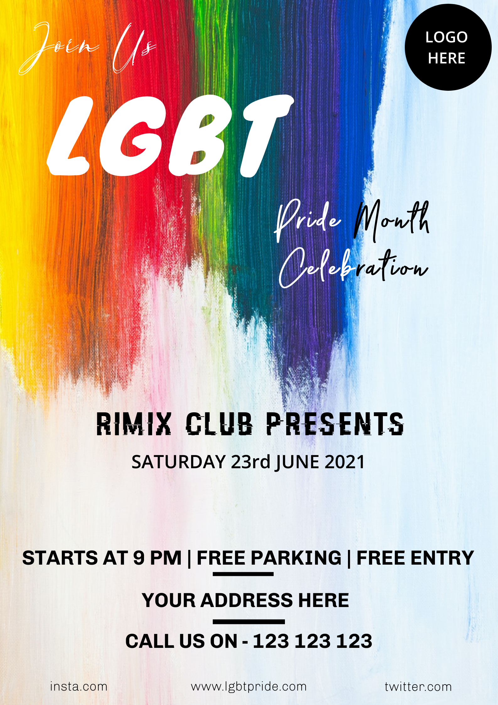 LGBT pride celebration in Print flyer design Inspiration by Geeta Wadawadagi