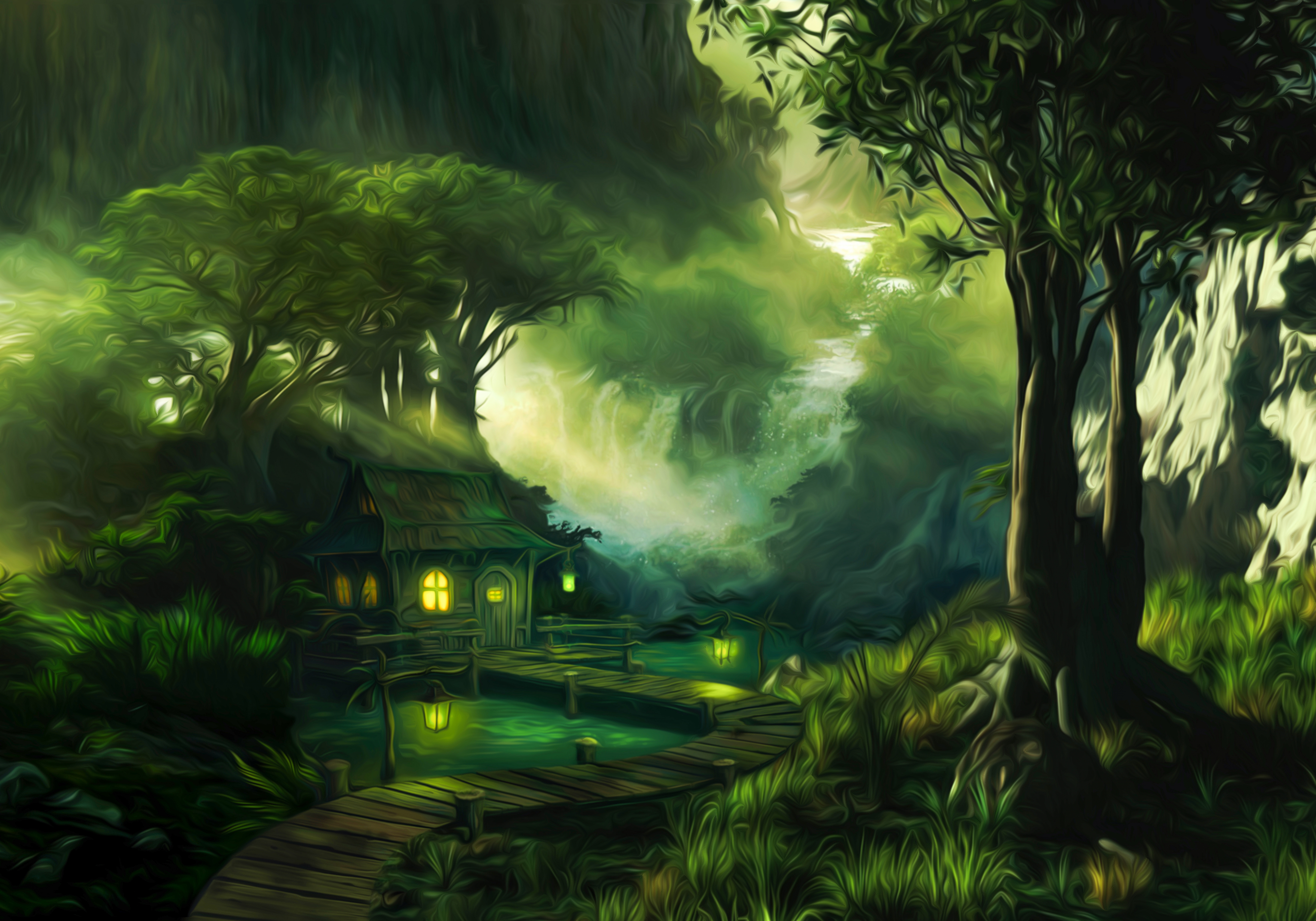 Green Landscape in Digital Painting Inspiration by George Sorin