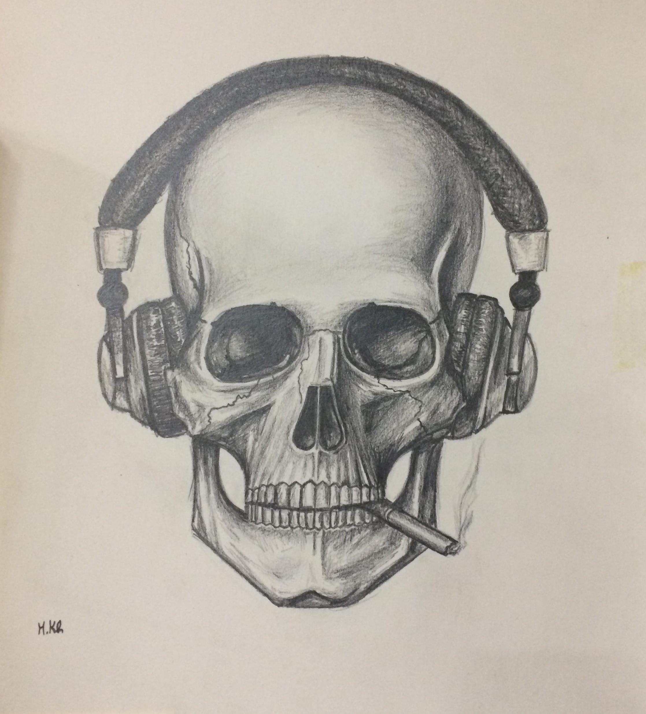 skull in Drawing Inspiration by Mariam Khazalia