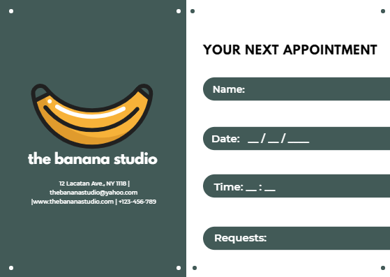 TheBananaStudio_AppointmentCard by Cleofe D. TheBananaStudio_AppointmentCard in Card Inspiration by Cleofe D.