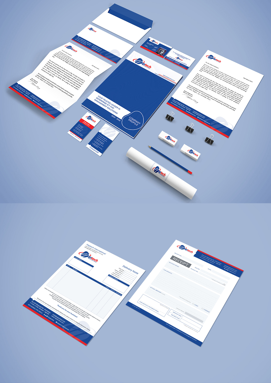 Haptech International Stationery Design by Callbud Haptech International Stationery Design in Stationery Design Inspiration by Callbud