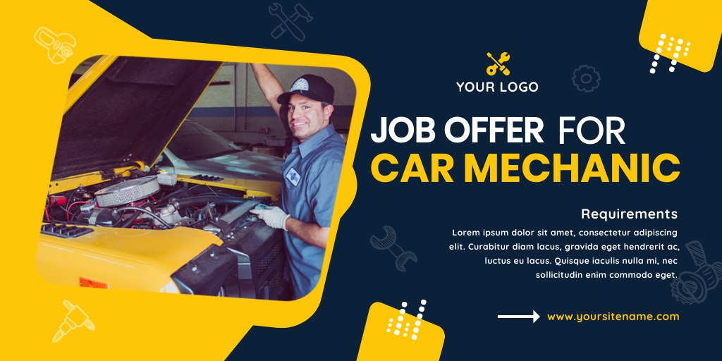 Car Mechanic Job Twitter Post in Twitter Post Design Inspiration by Shatakshi Singh
