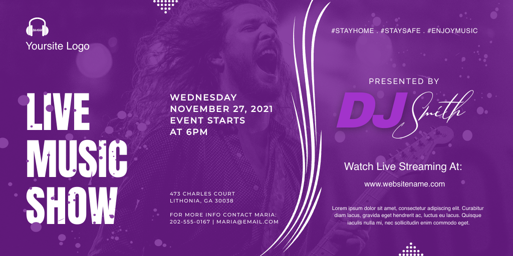 Live Online Music Event Twitter Post by Shatakshi Singh Live Online Music Event Twitter Post in Twitter Post Design Inspiration by Shatakshi Singh