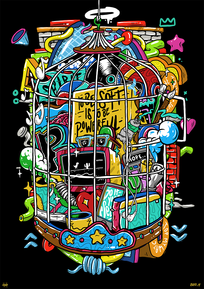 SHACKLES OF SATISF in Illustration and Graphics Inspiration by Bayu Dwi Prasetyo