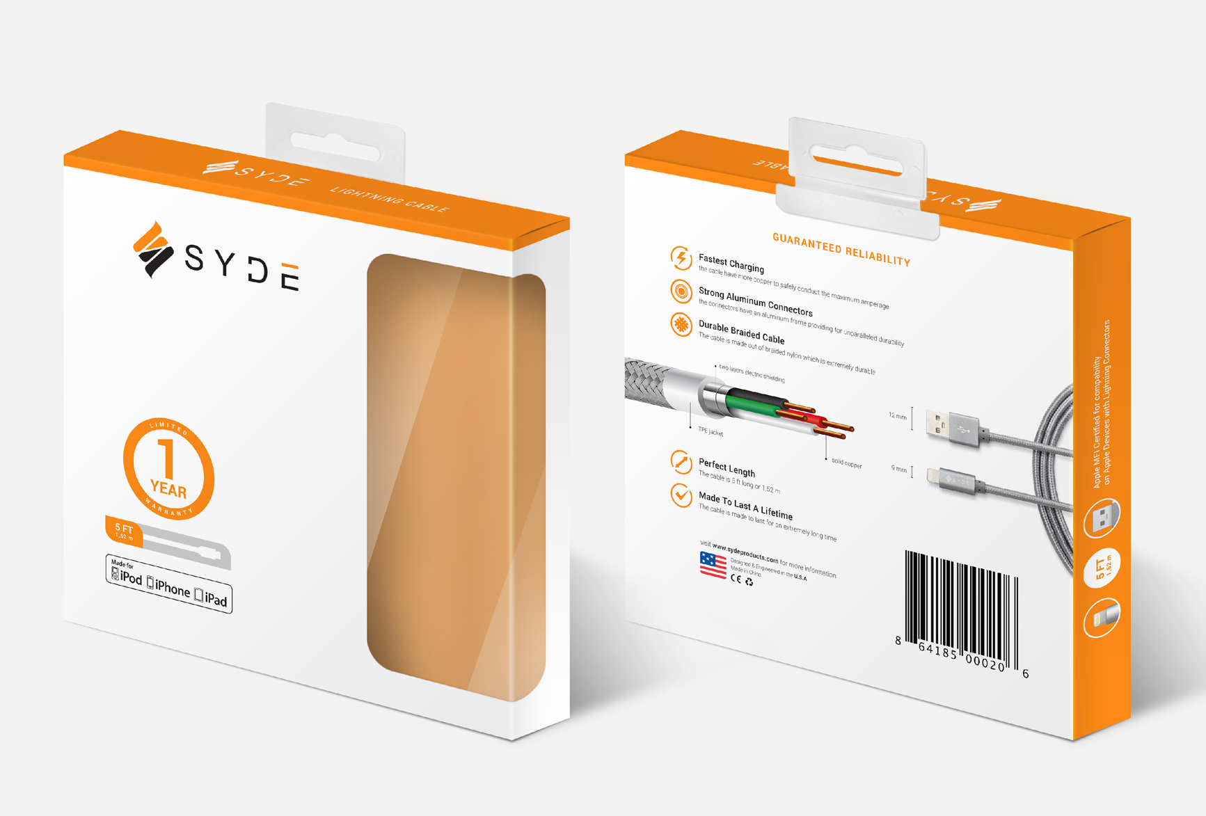 Syde Lightning Cable in Packaging Design Inspiration by Endemiq