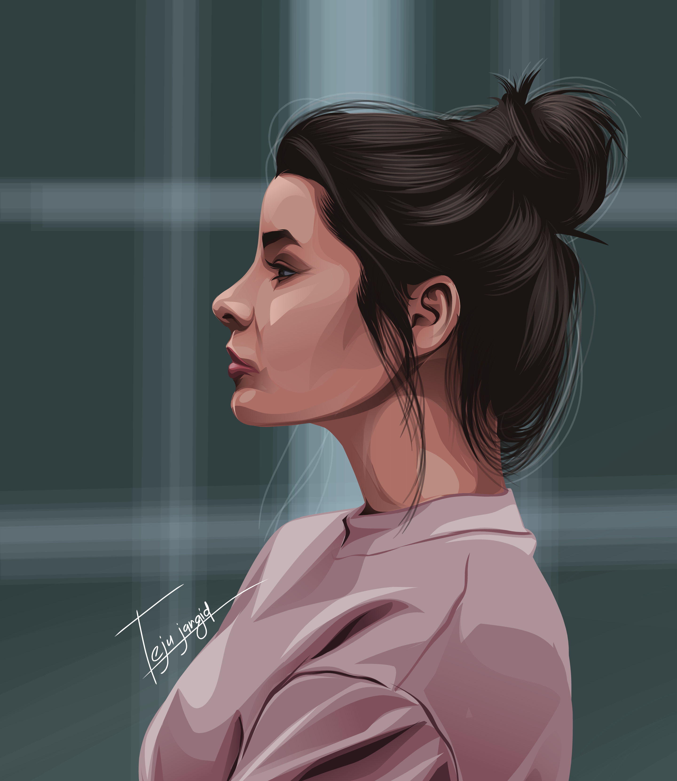 A pretty girl by Teju Jangid A pretty girl in Vector Art Inspiration by Teju Jangid