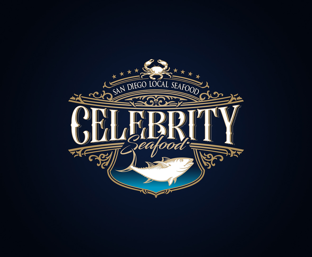 logo for seafood market by Jennyn Marcano logo for seafood market in Logo Design Inspiration by Jennyn Marcano