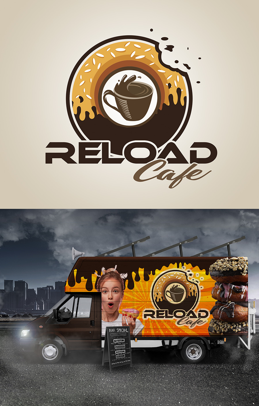 truck food design an logo by Jennyn Marcano truck food design an logo in Vehicle wrap design Inspiration by Jennyn Marcano