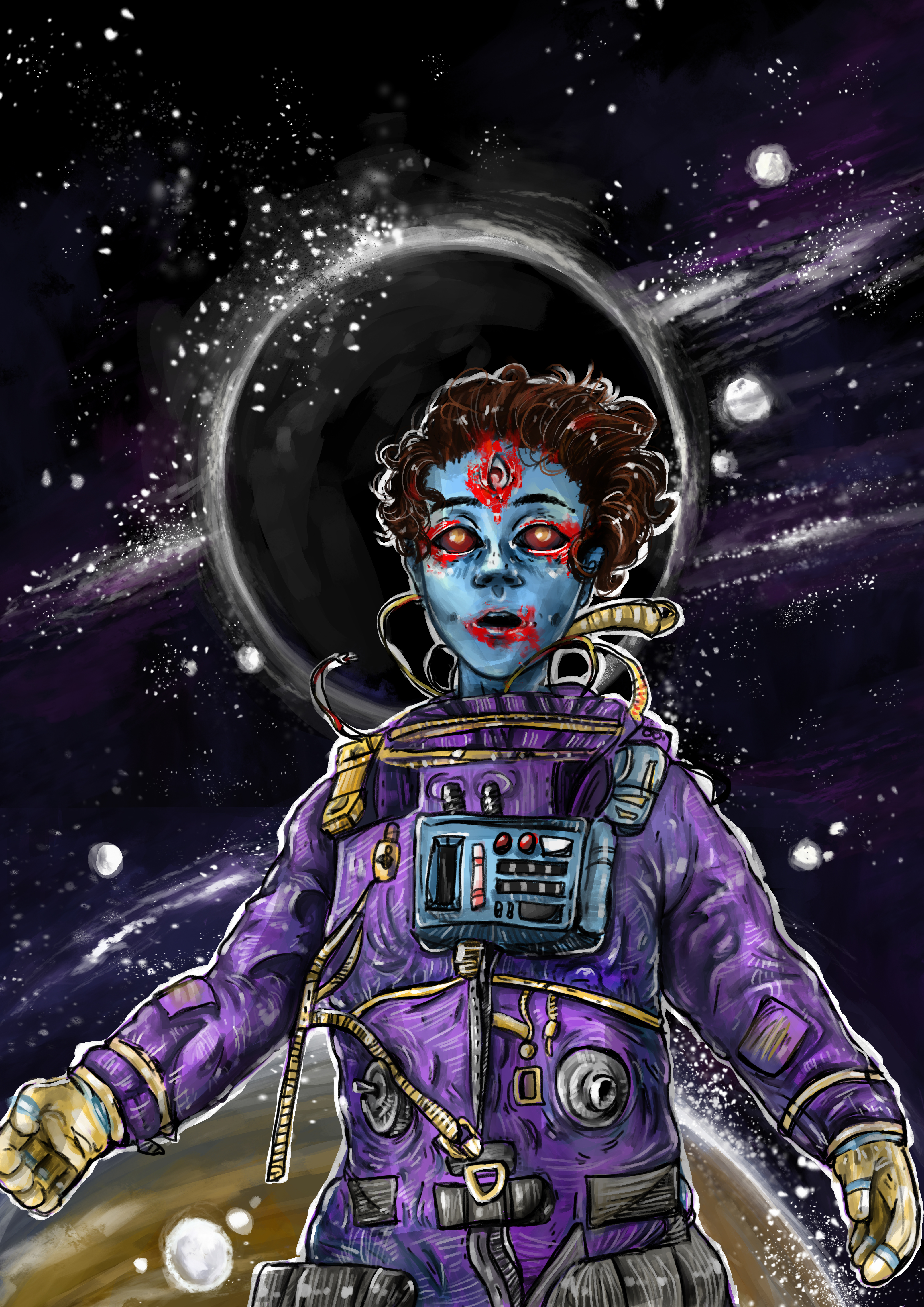 Kali in space by Aashmani Ghosh Kali in space in Digital Art Inspiration by Aashmani Ghosh