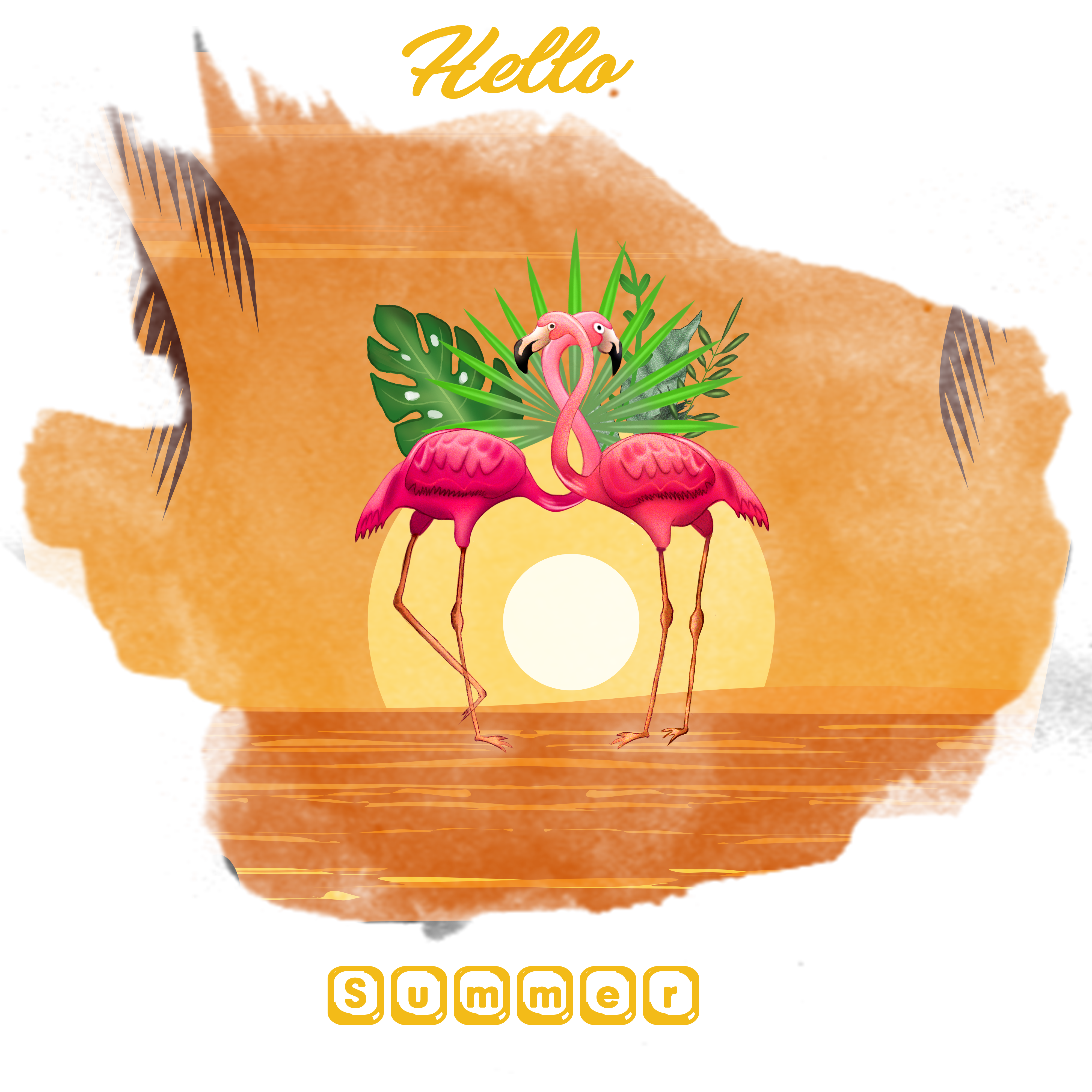 Hello summer on flamingo in Visual Art Inspiration by Lift Link