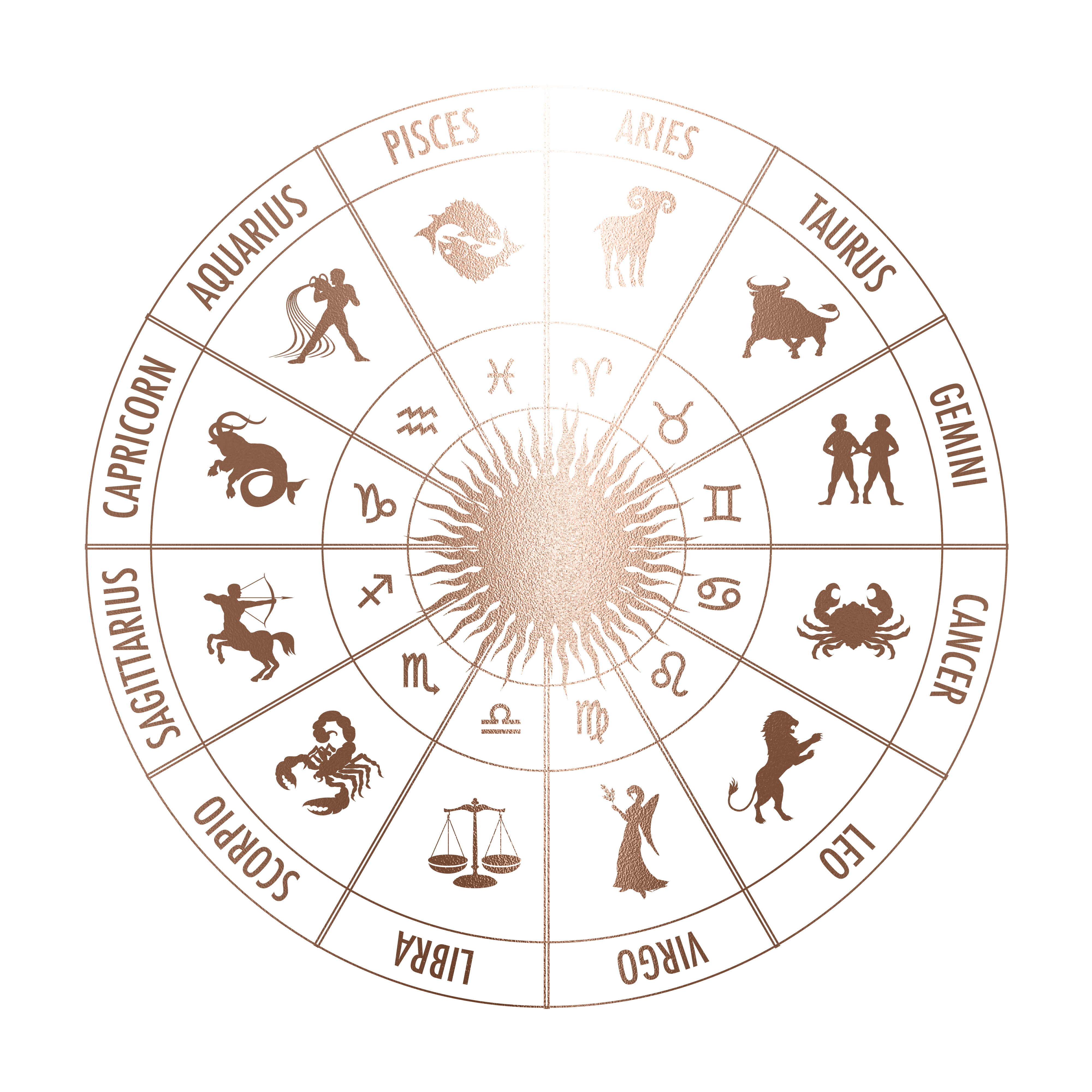 mythology zodiac sign rose gold simple art in Digital Painting Inspiration by Lift Link