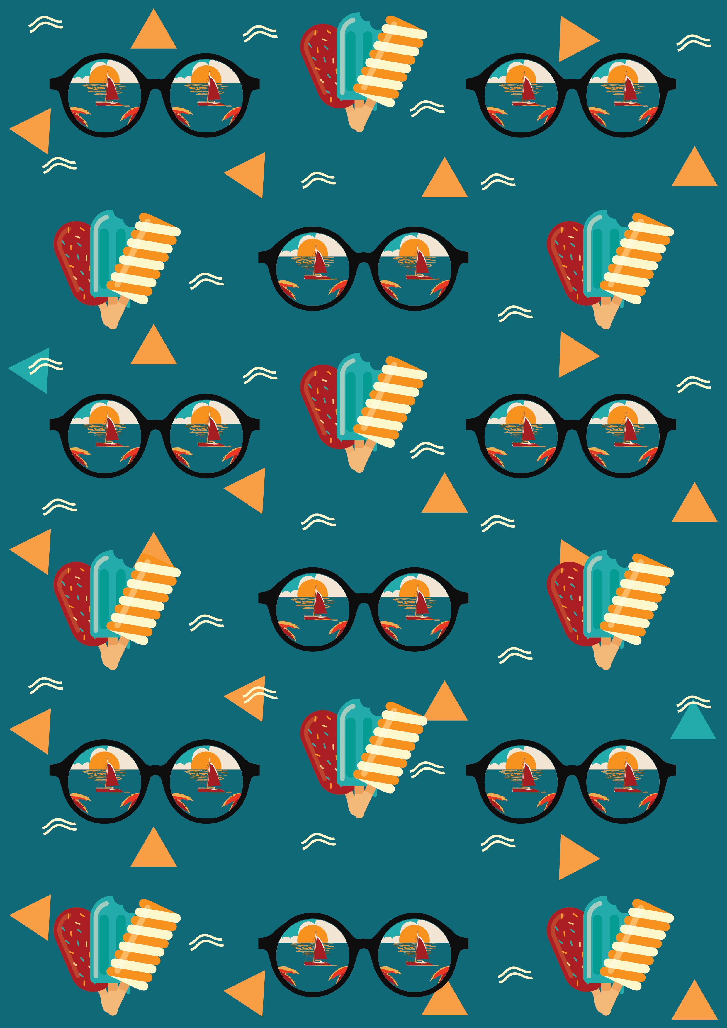 Hot Summer ( blue ) by Veronika Markovska Hot Summer ( blue ) in Pattern & Surface Design Inspiration by Veronika Markovska