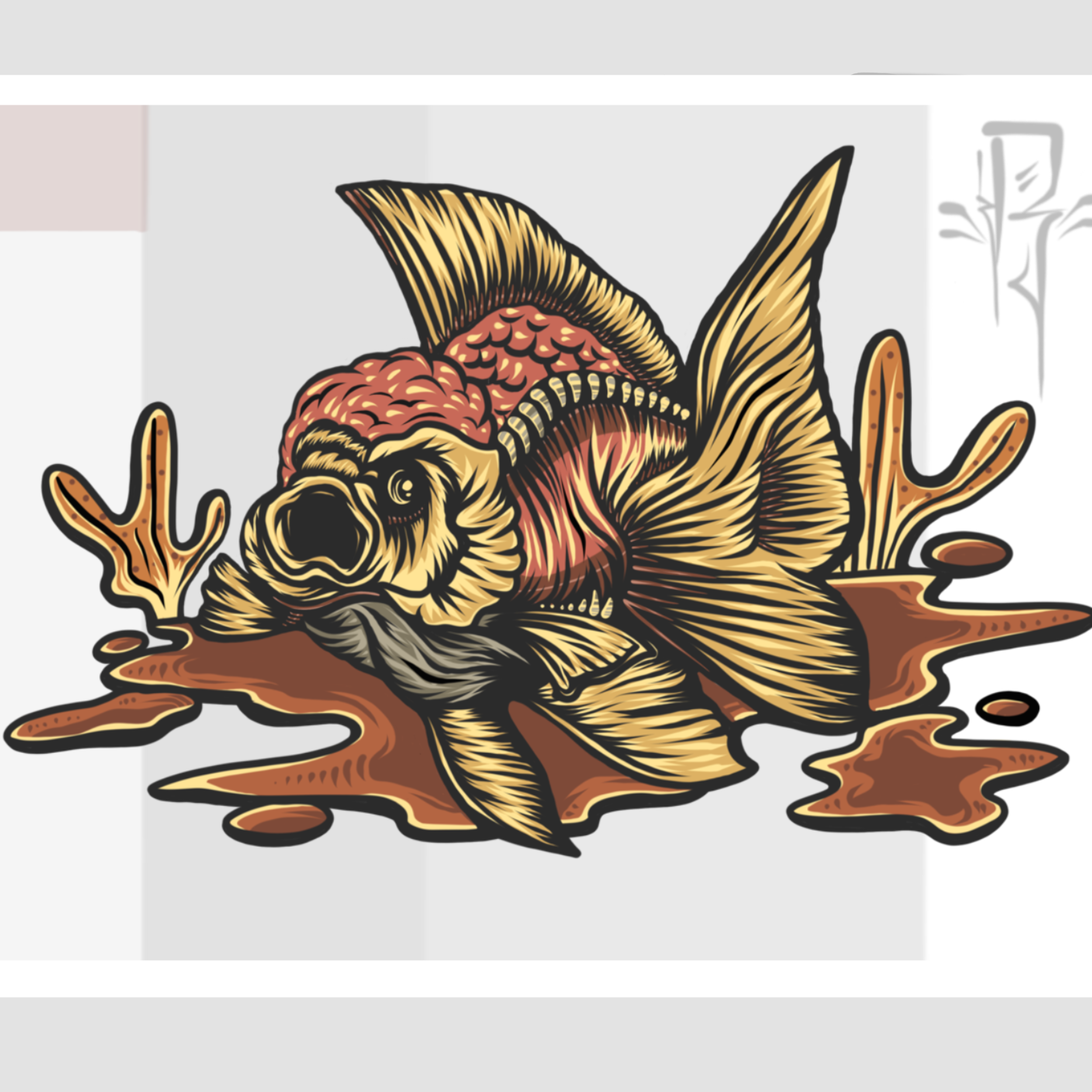 Goldfish in Illustration and Graphics Inspiration by Wakeuptodayy