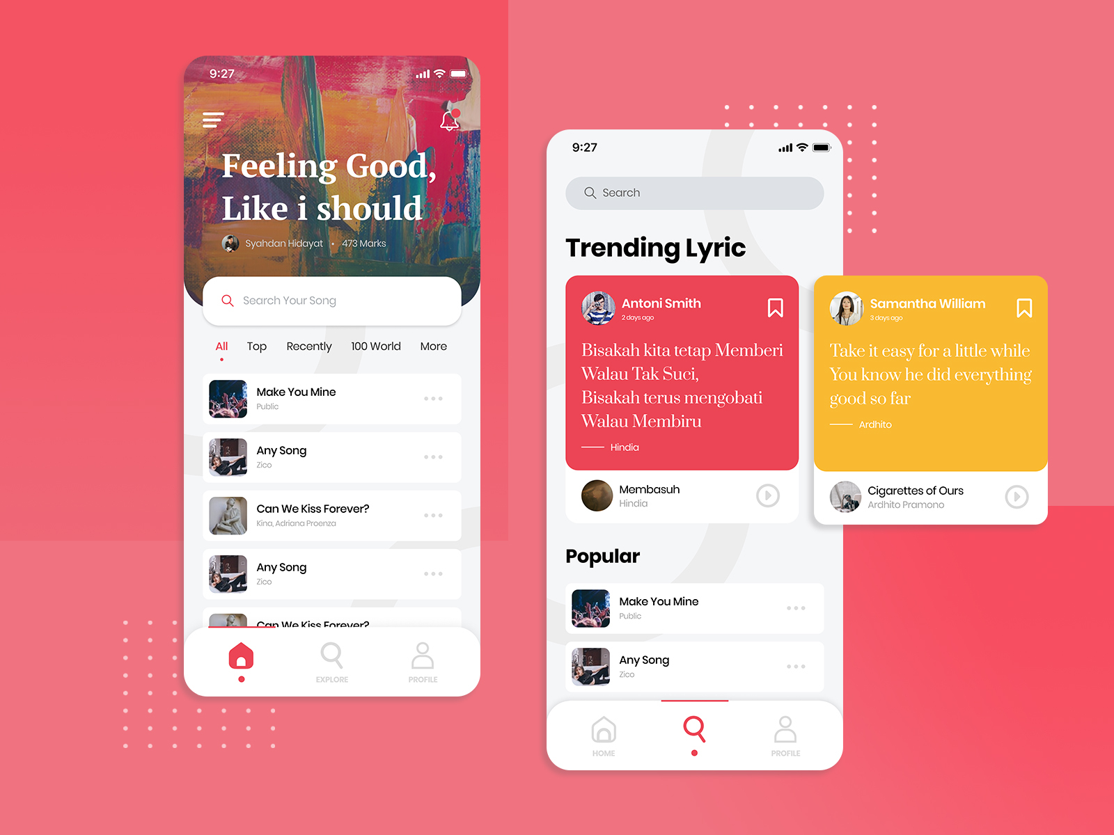 Social Lyric by Waikicreative Social Lyric in Mobile Apps Design Inspiration by Waikicreative