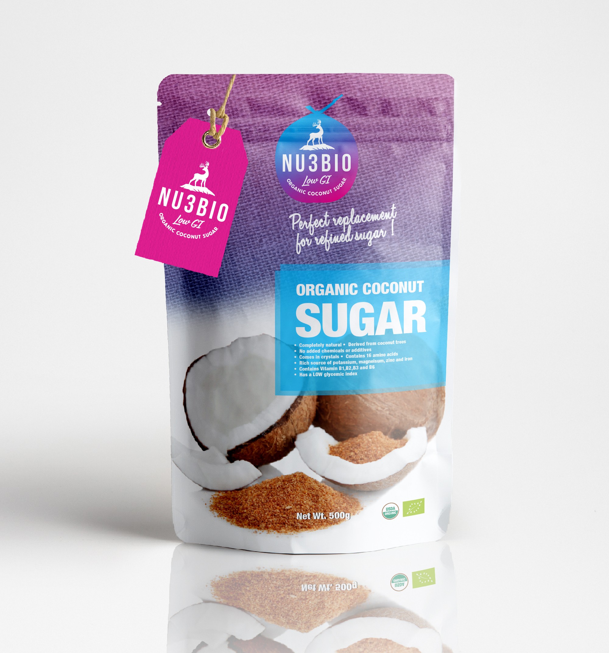 Organic Coconut sugar by Damirsalkic Organic Coconut sugar in Packaging Design Inspiration by Damirsalkic