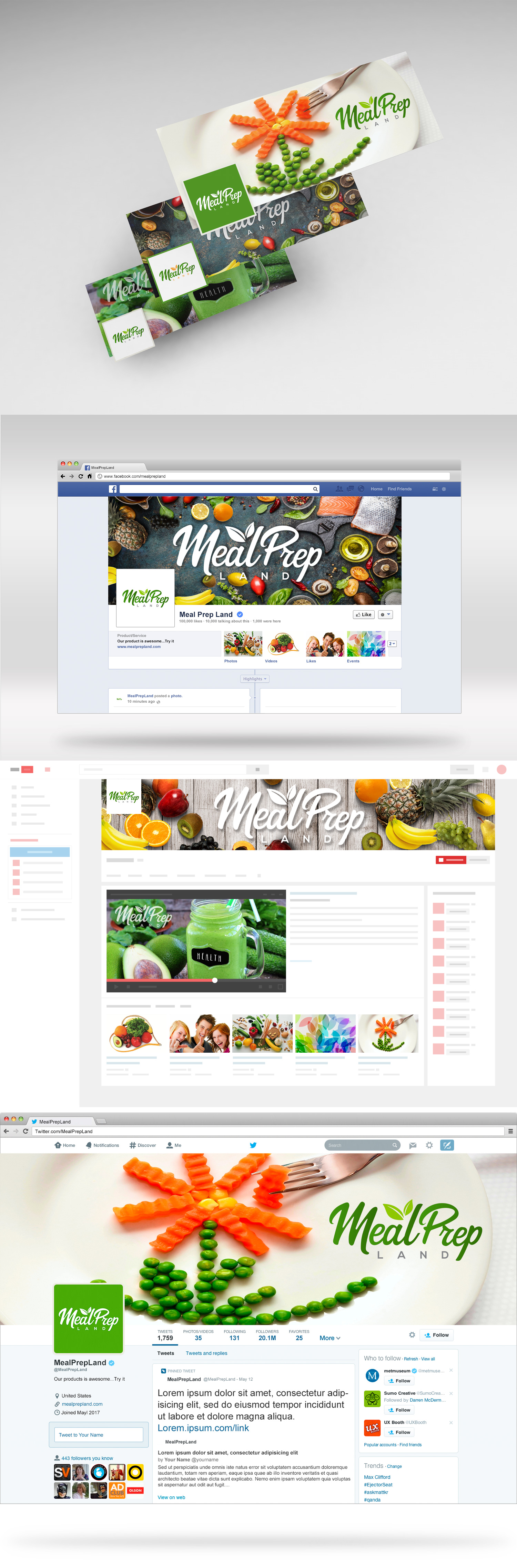 MealPrep Land - Social Media Brand in Logo & Social Media Pack Inspiration by F_a_t_a_l_a_n